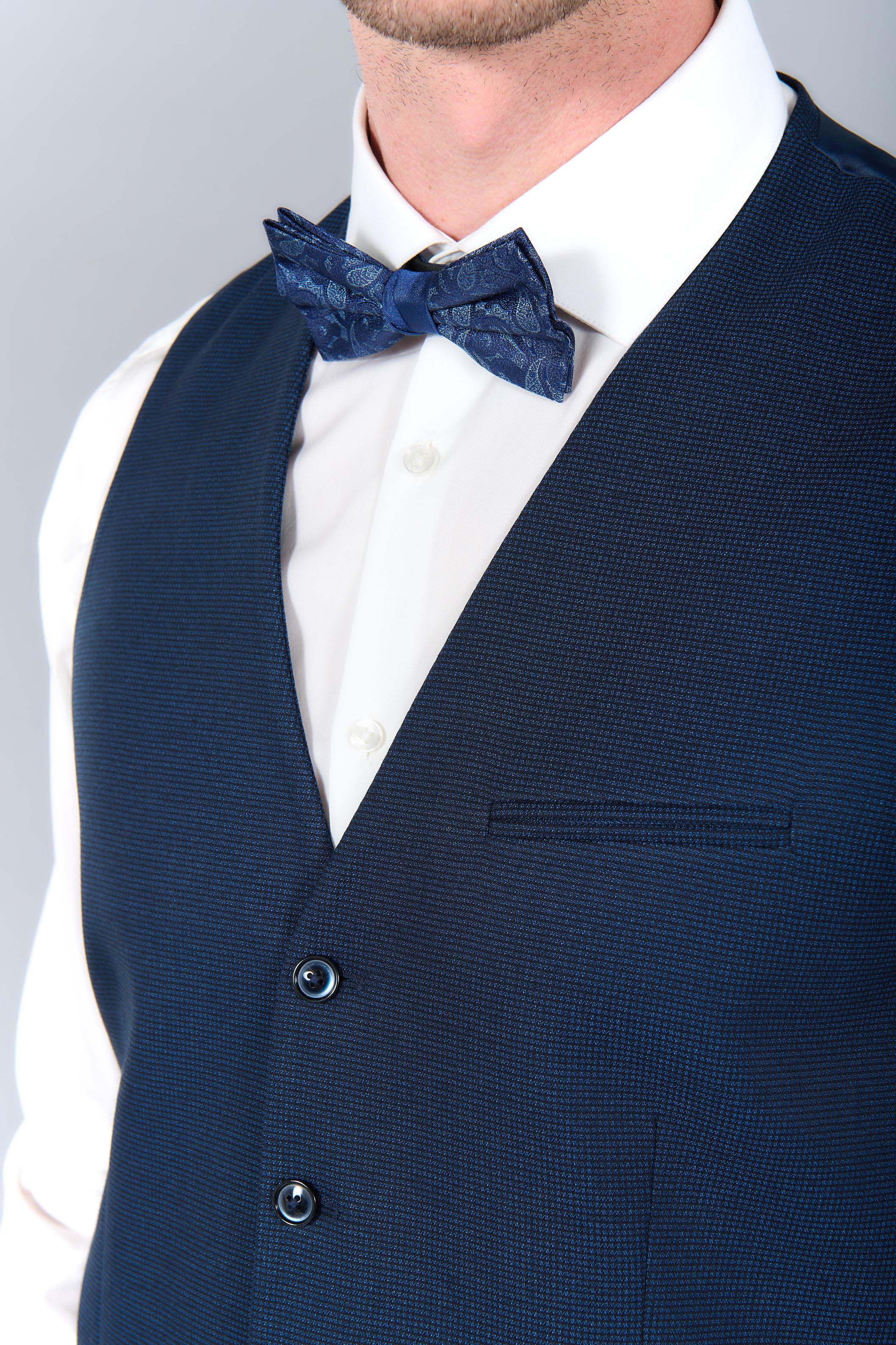 Gilet de costume stretch pied-de-poule pépita discret Jerem vue 2