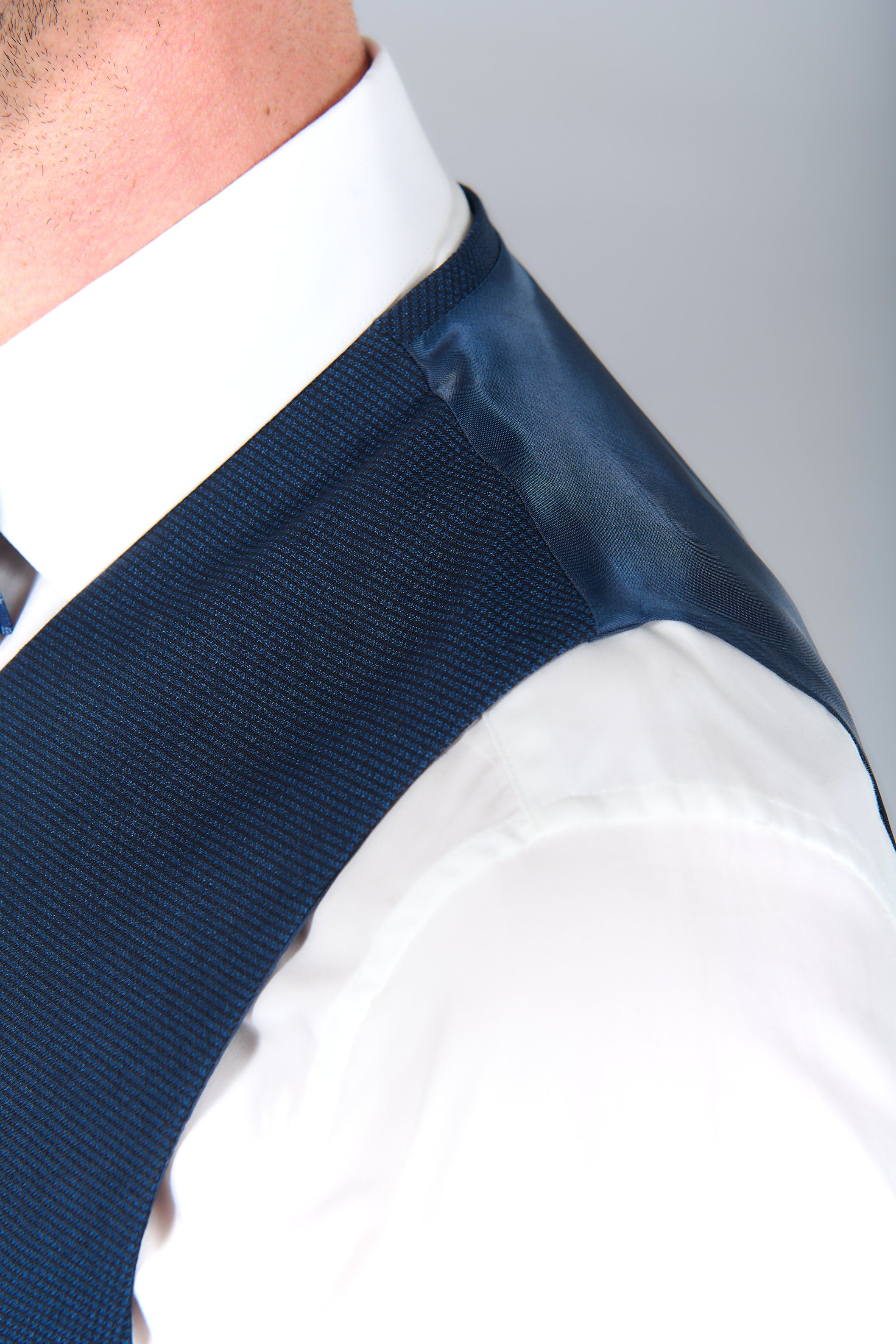 Gilet de costume stretch pied-de-poule pépita discret Jerem vue 3