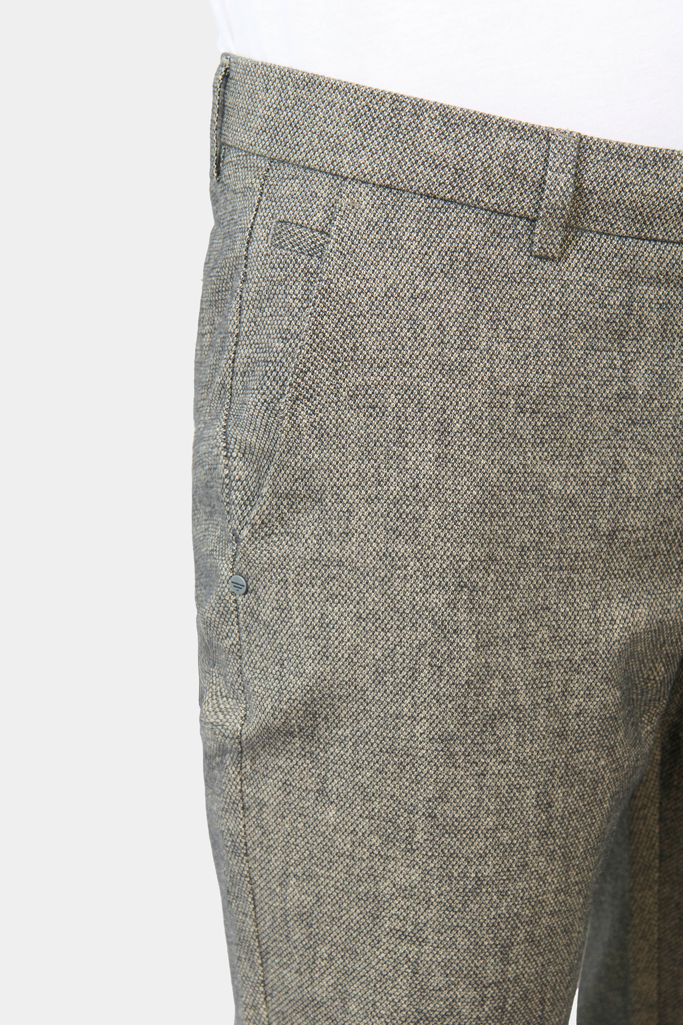Pantalon minimaliste en faáonné de micro-motif fantaisie, Jerem