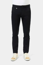Pantalon ajusté en gabardine stretch classique Jerem, ceinture sartoriale stretch, ceinture sartoriale