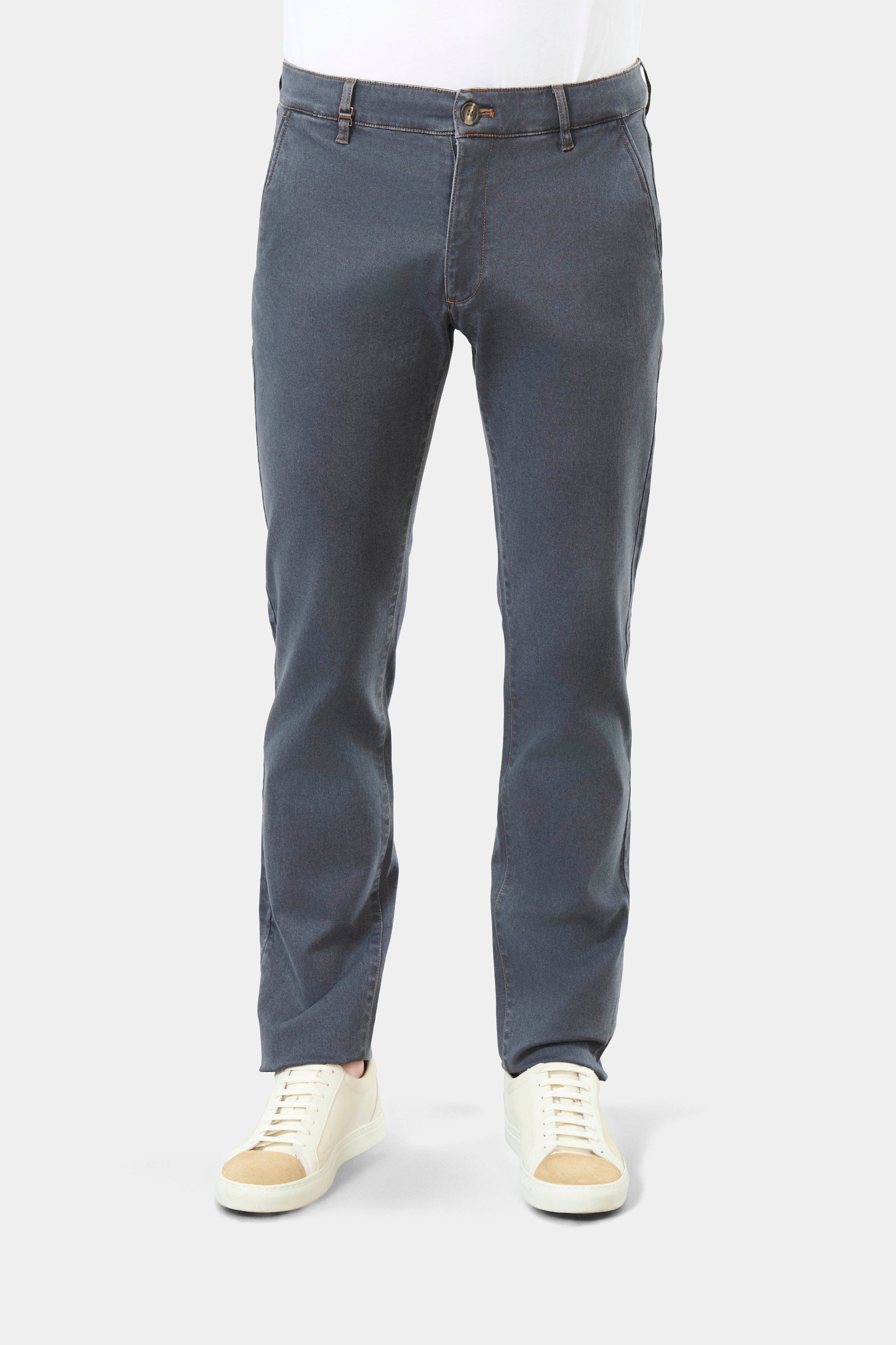 Pantalon décontracté en gabardine stretch lavée Jerem, poches italiennes