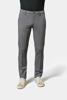 Stretch semi-plain twill — Jerem minimalist trousers, Italian pockets, regular fit