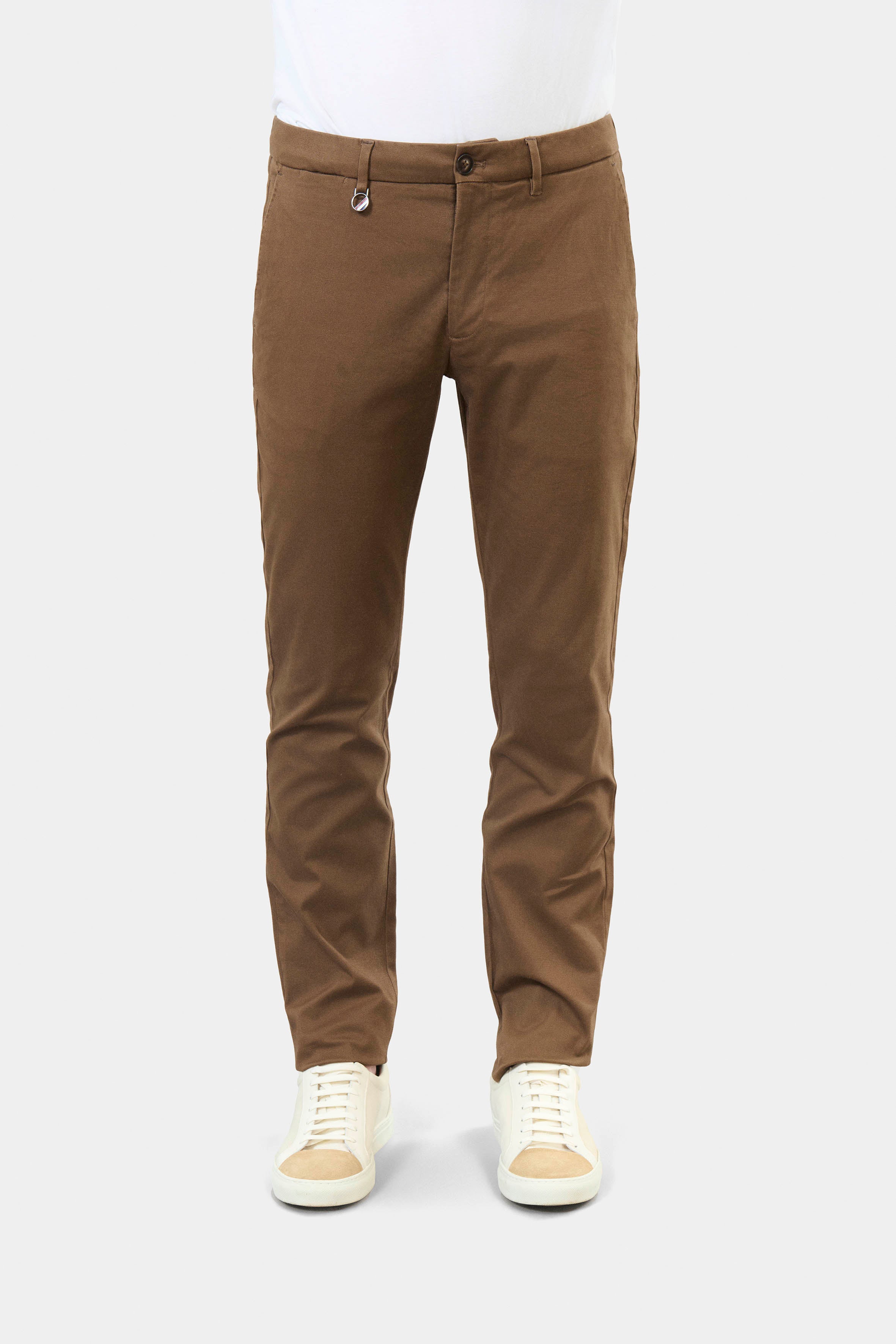 Pantalon ajusté en gabardine stretch classique Jerem, ceinture sartoriale stretch, ceinture sartoriale, poches italiennes