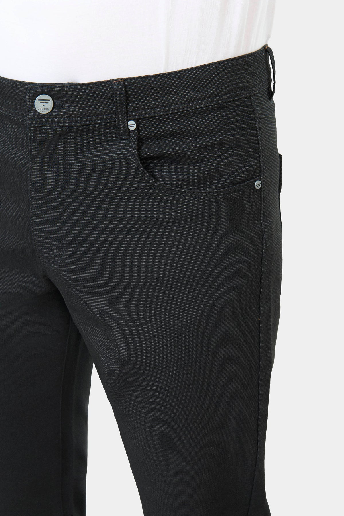 Pantalon cinq poches Jerem, coupe droite, poches plaquées surpiquées