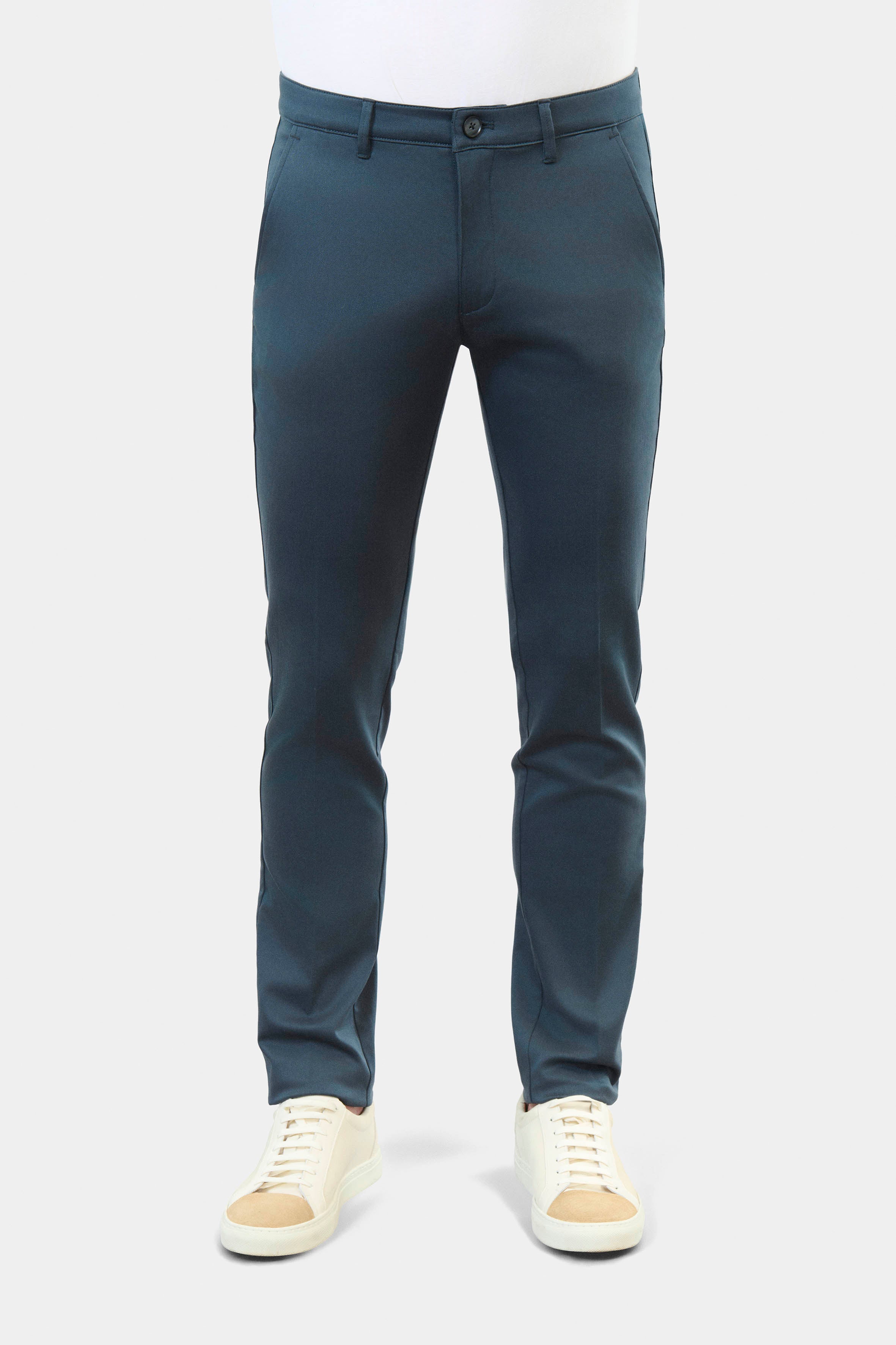 Pantalón de vestir en tricotina elástica Jerem, cinturilla sastre elástica, cinturilla sastre, bolsillos italianos
