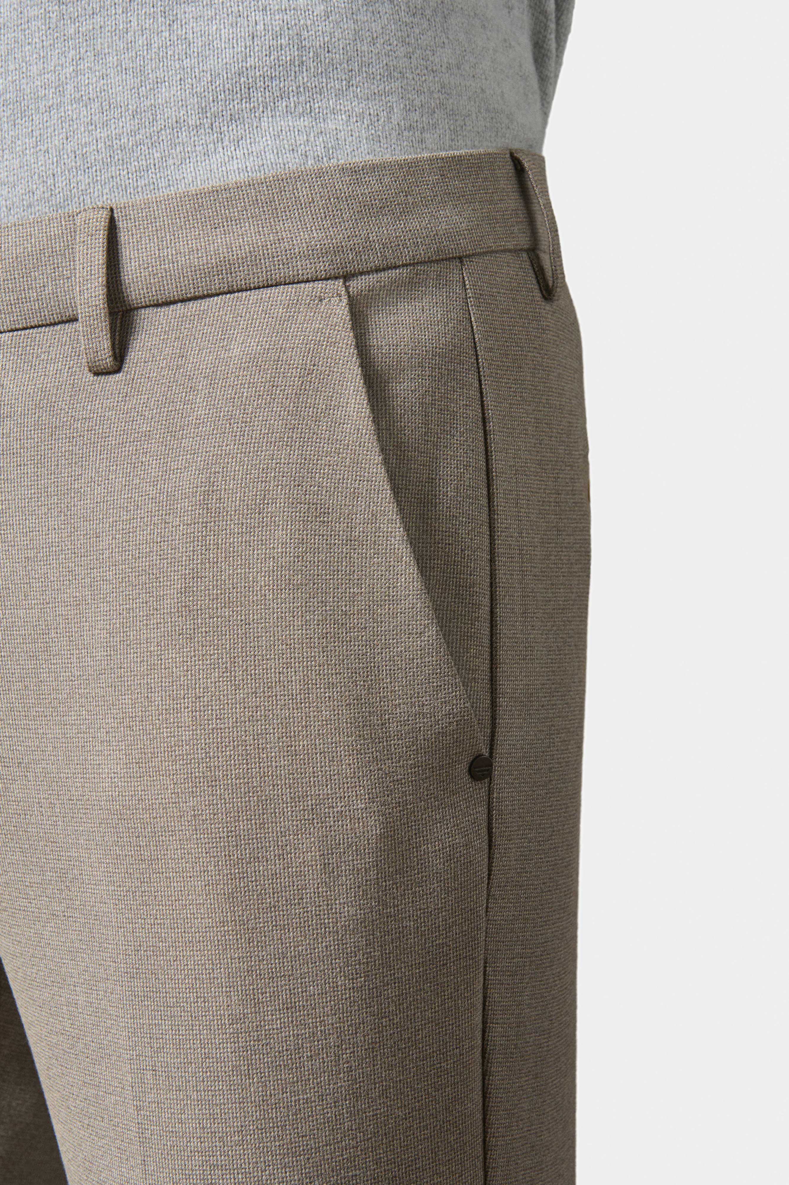 Pantalón minimalista, sarga elástica falso liso Jerem, cinturilla sastre, bolsillos italianos