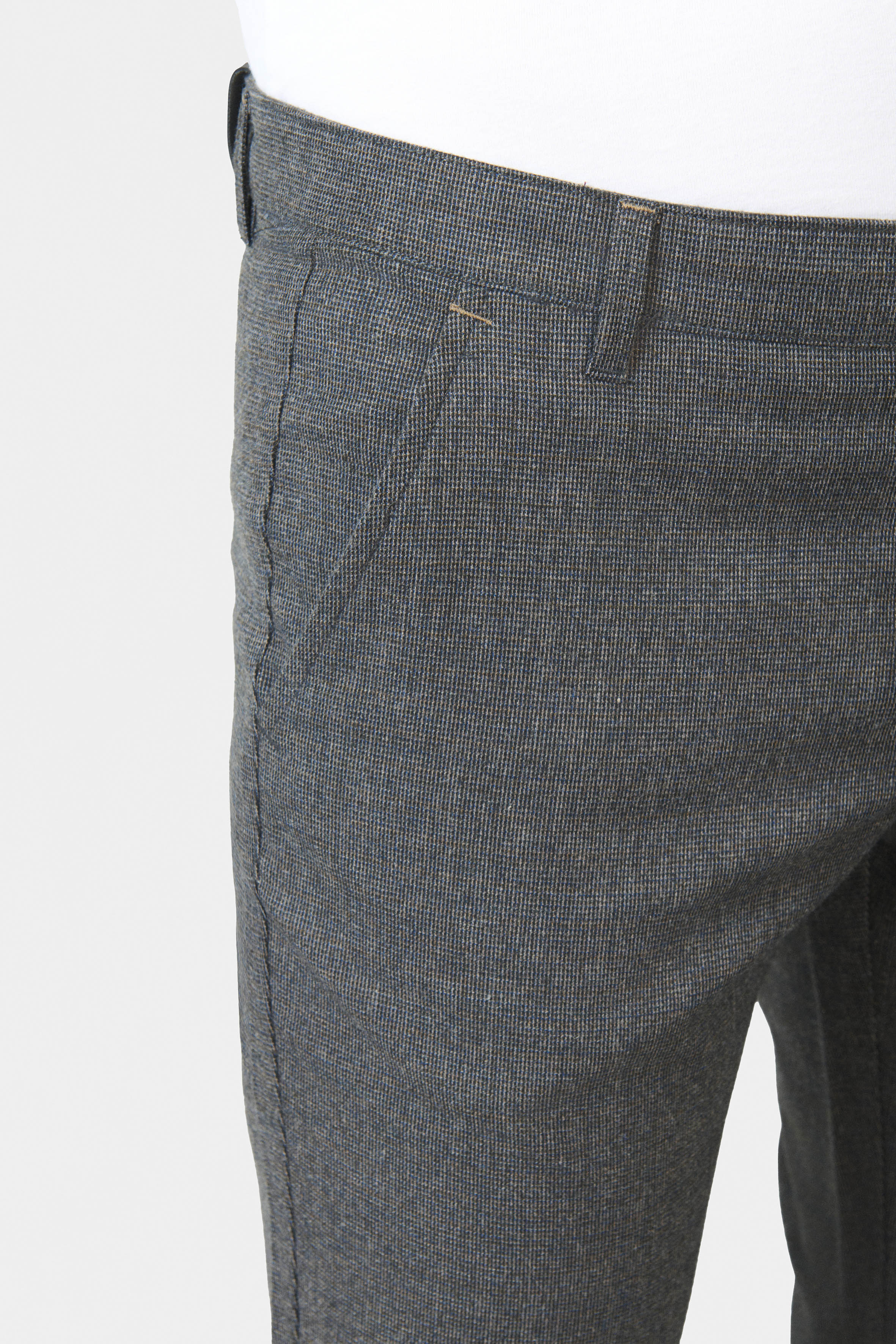 Pantalon de ville en pépita chiné stretch, Jerem