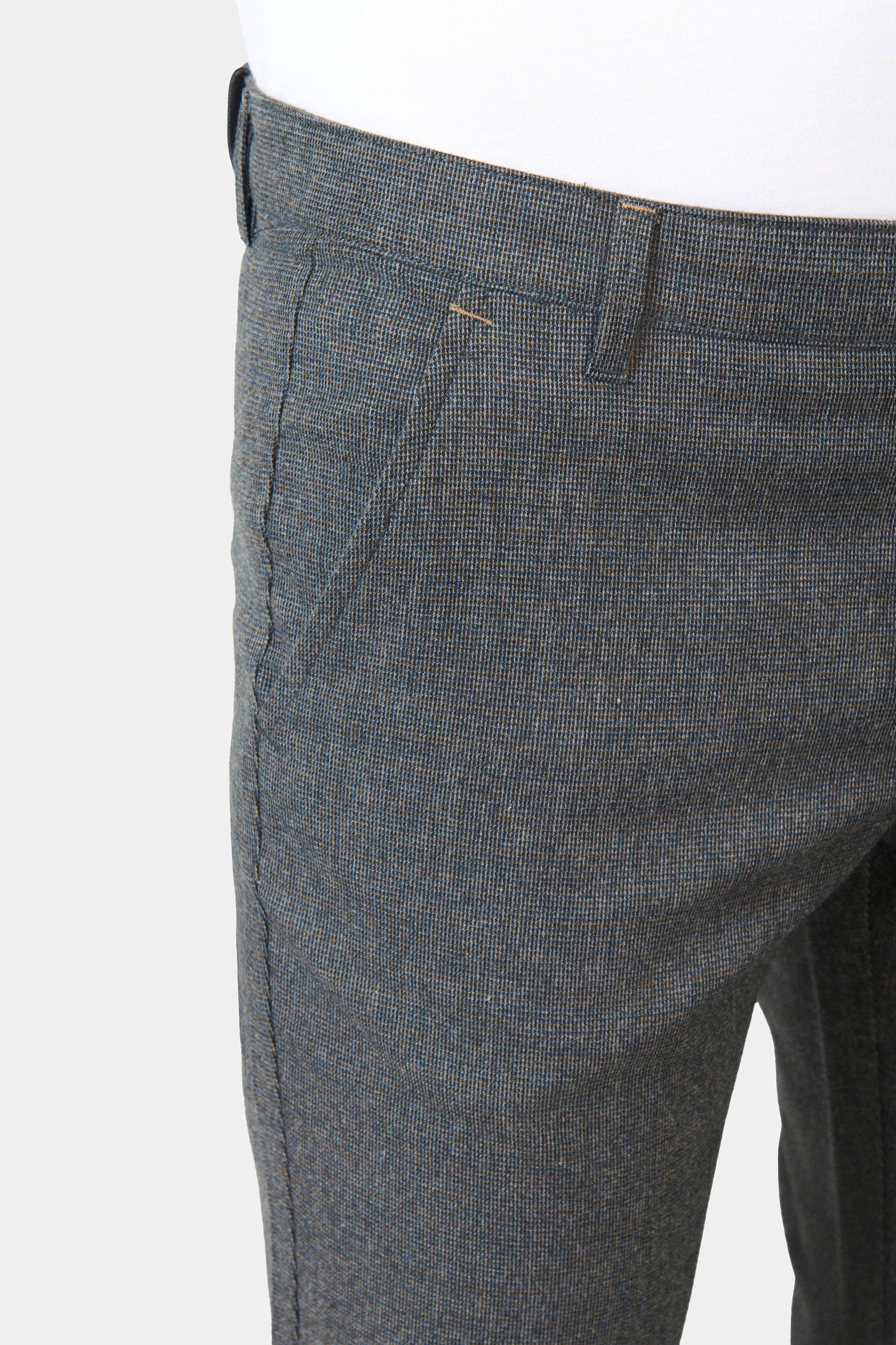 Pantalon de ville en pépita chiné stretch, Jerem