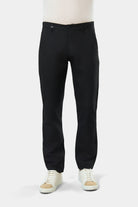 Pantalon de ville en tricotine stretch faux-unie Jerem, poches italiennes, coupe droite