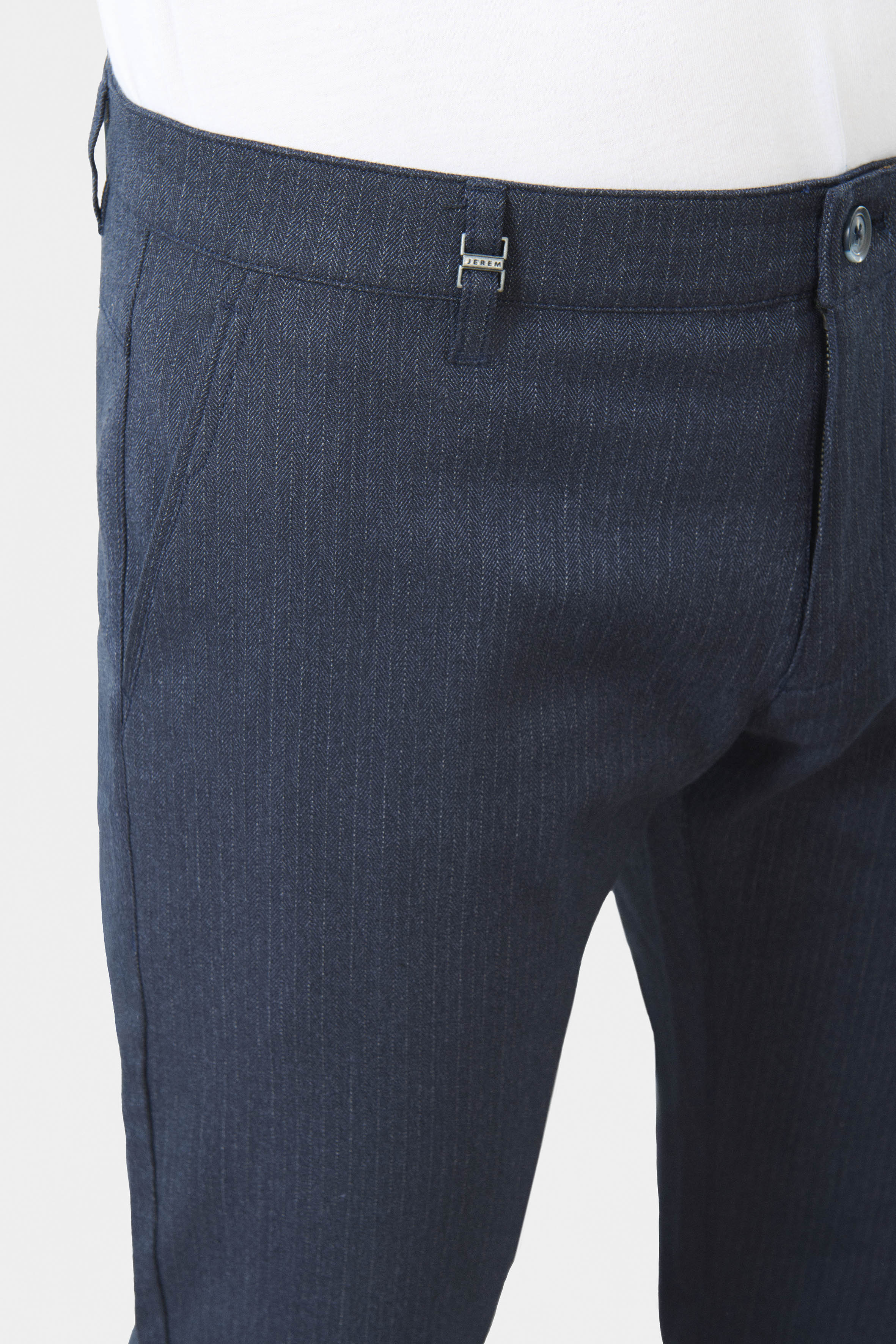 Pantalon décontracté, chevron Jerem, coupe droite, poches italiennes