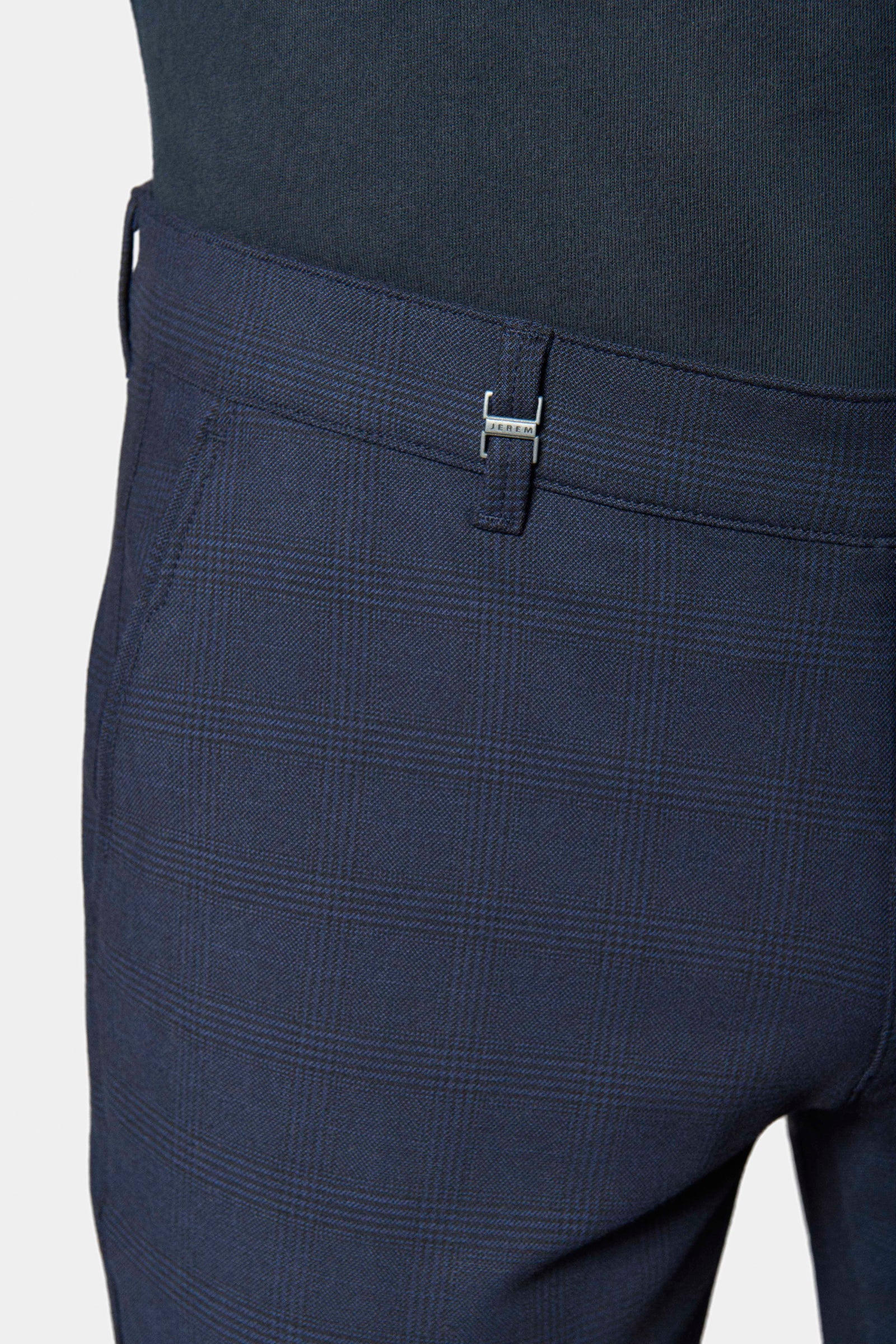 Pantalon de ville, prince de galles bi-stretch Jerem, coupe droite, poches italiennes
