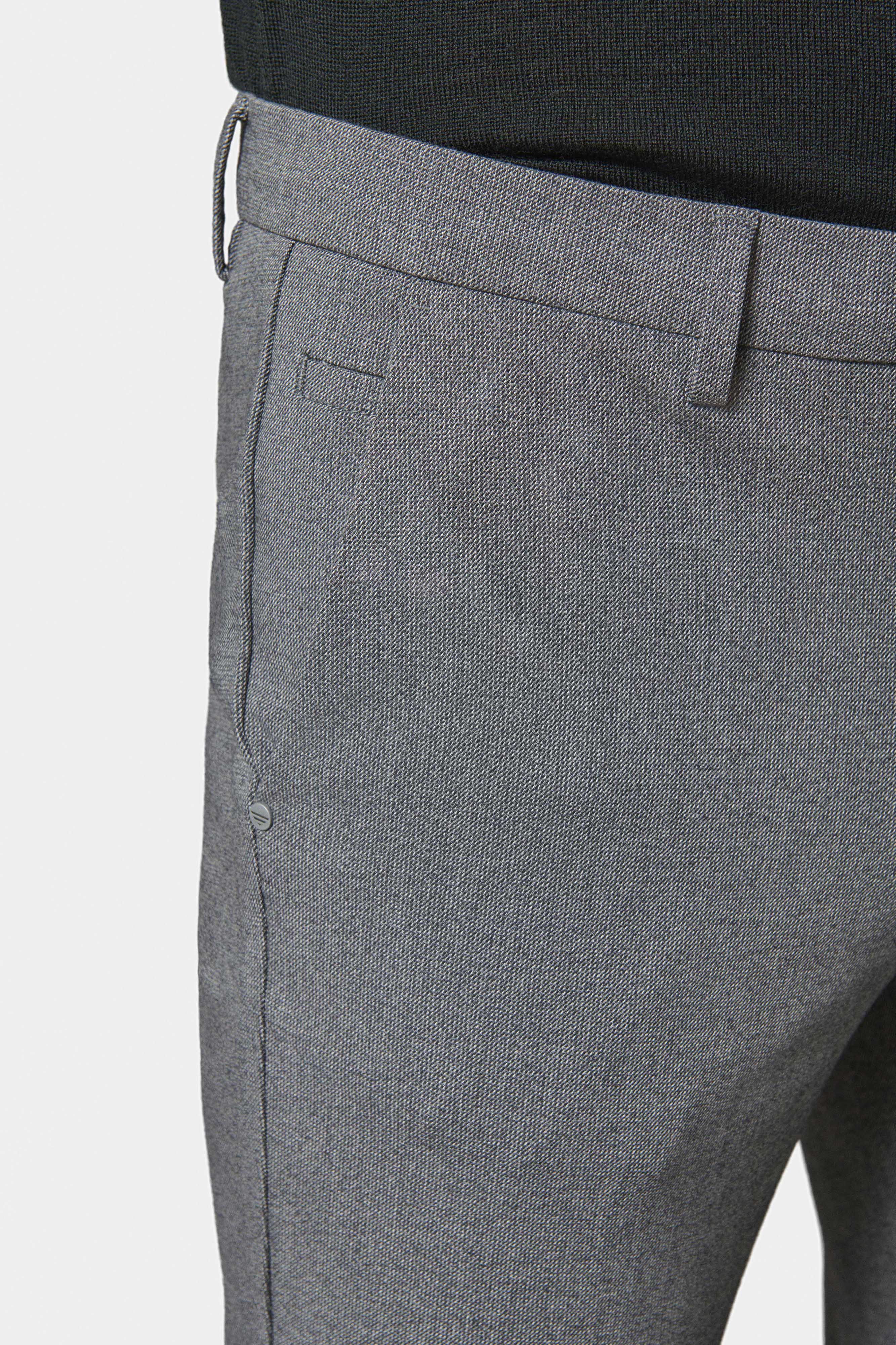 Pantalón minimalista de sarga elástica falso liso, Jerem