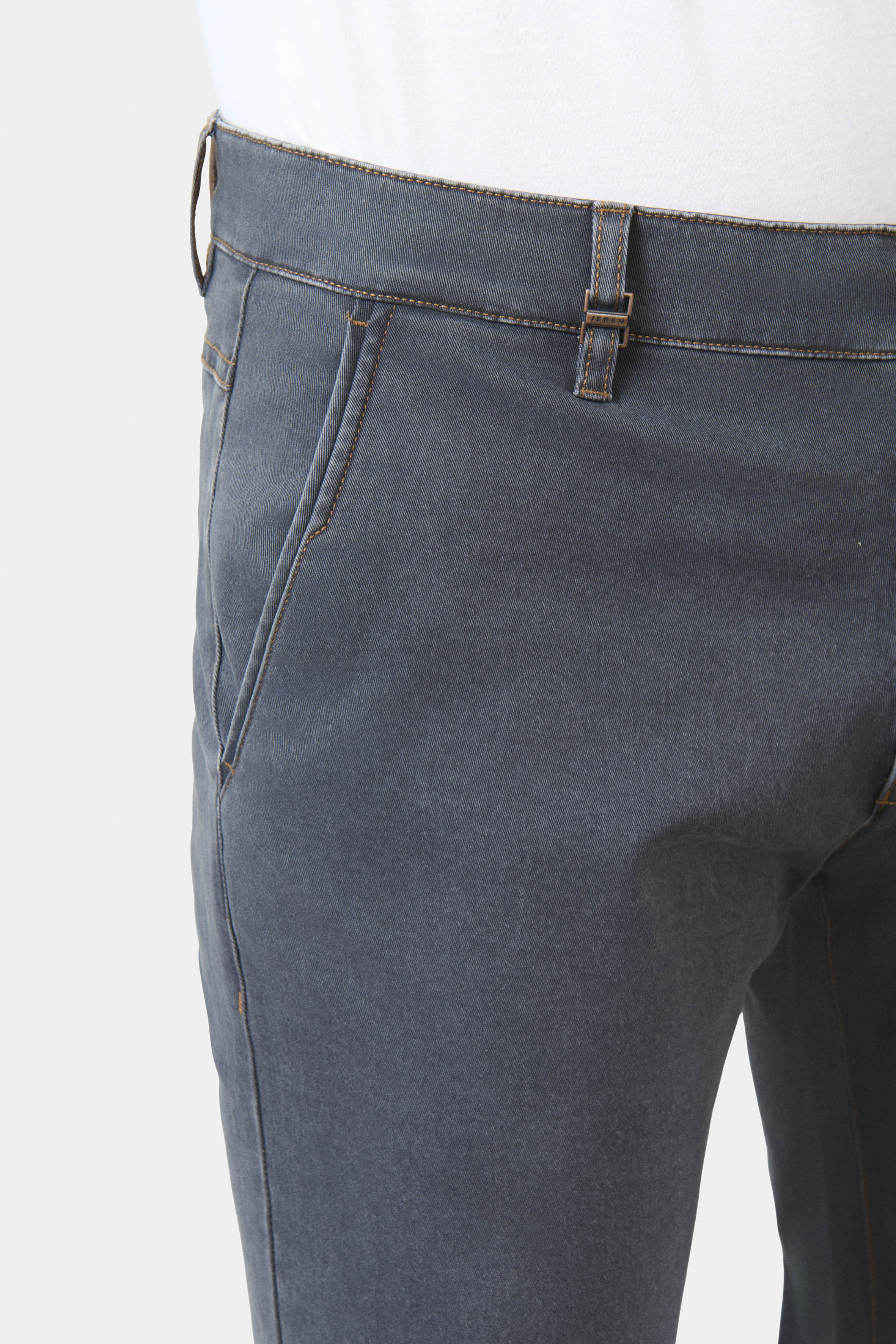 Pantalon décontracté, gabardine stretch lavée Jerem, poches italiennes