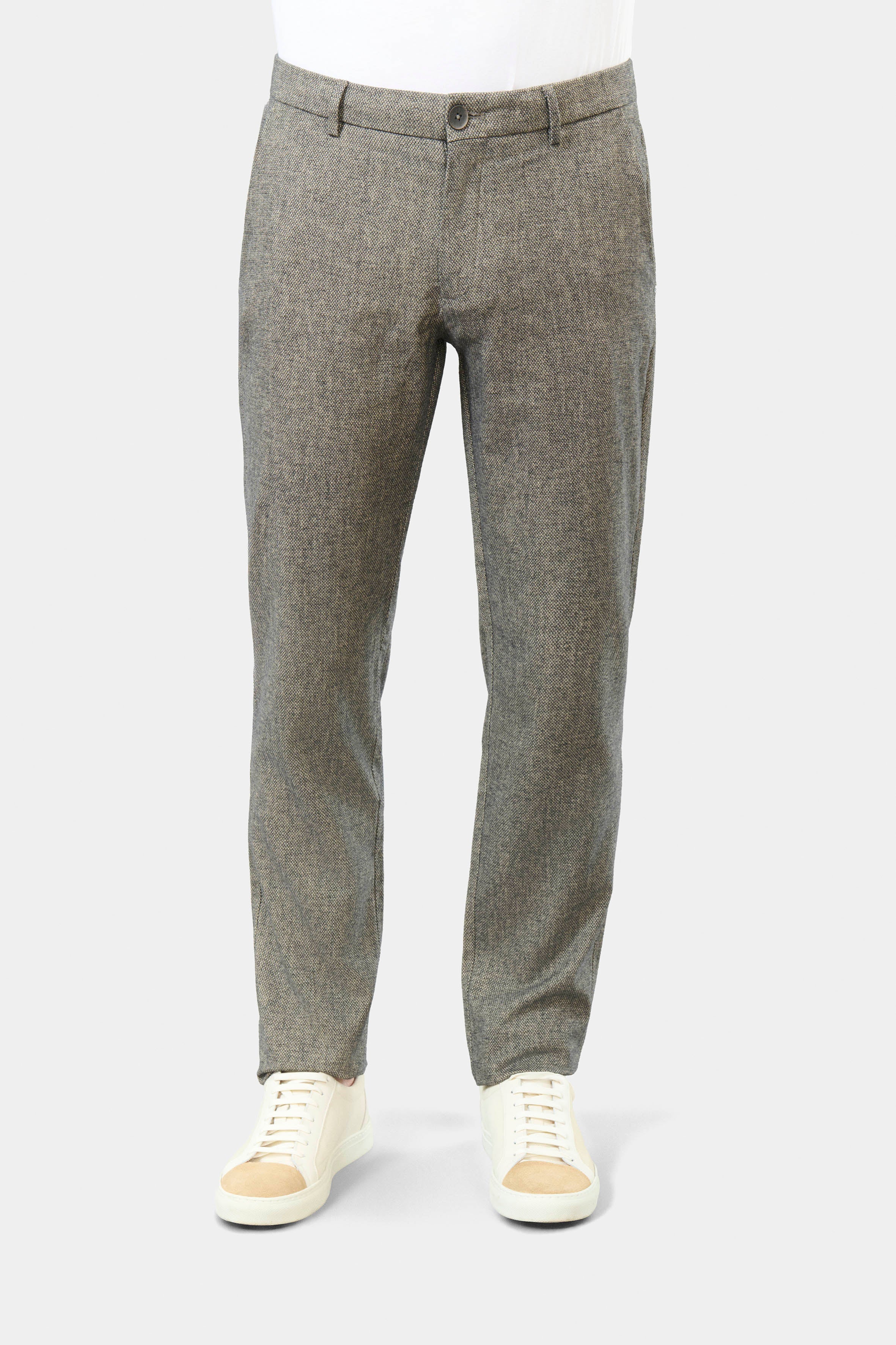 Faáonné de micro-motif fantaisie — Pantalon minimaliste Jerem, poches italiennes, coupe droite