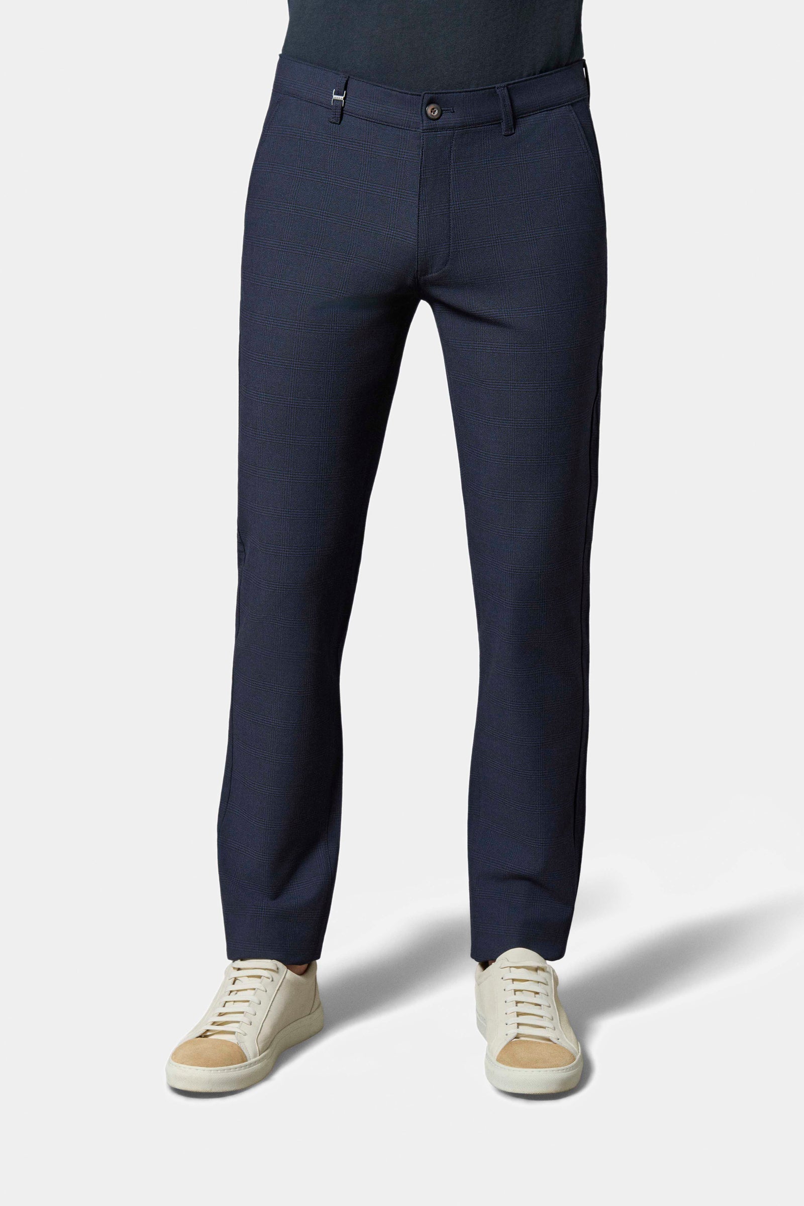 Pantalon de ville en prince de galles bi-stretch Jerem, poches italiennes, coupe droite
