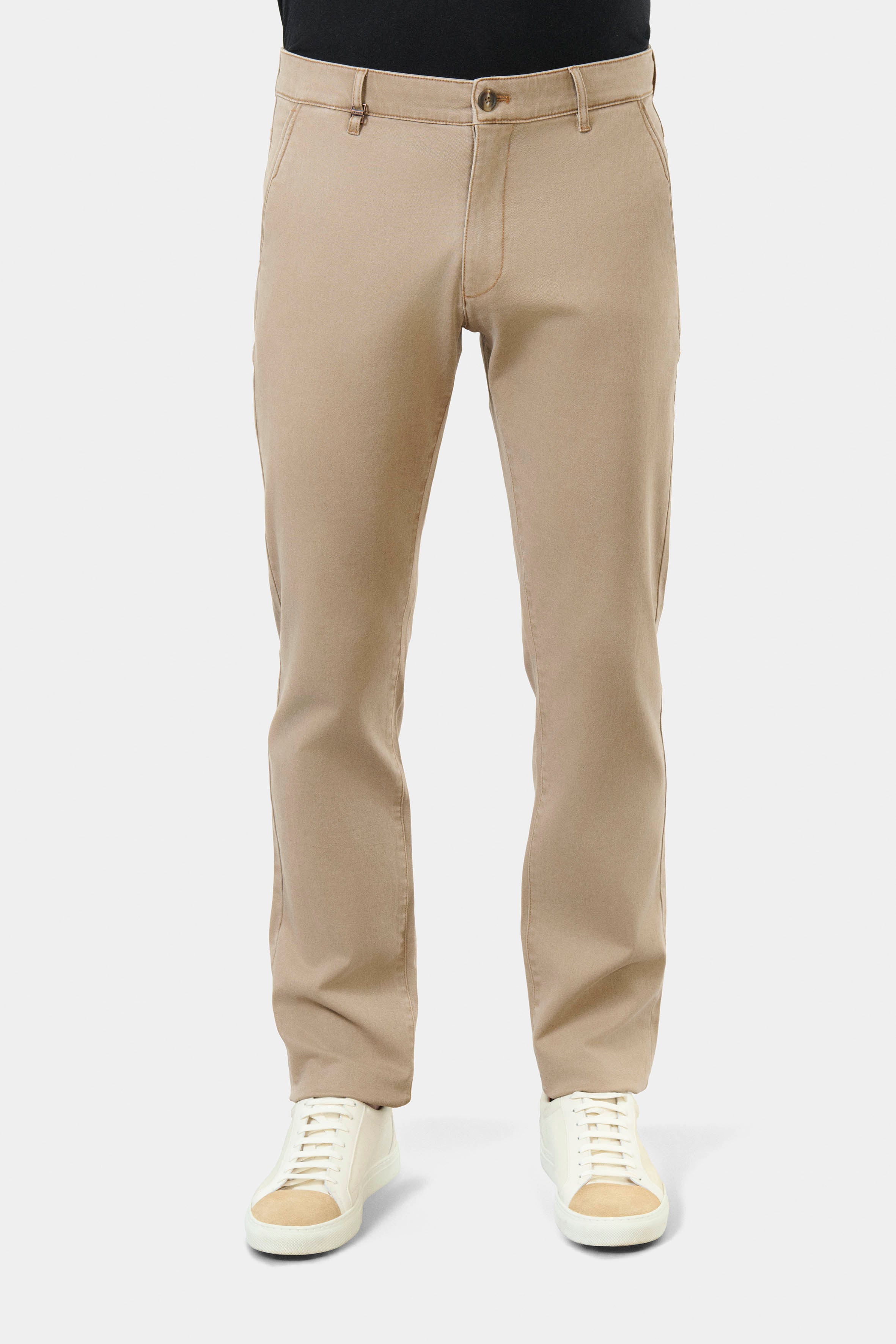 Pantalon décontracté en gabardine stretch lavée Jerem, poches italiennes vue 5
