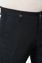 Pantalon de ville, tricotine stretch faux-unie Jerem, coupe droite, poches italiennes