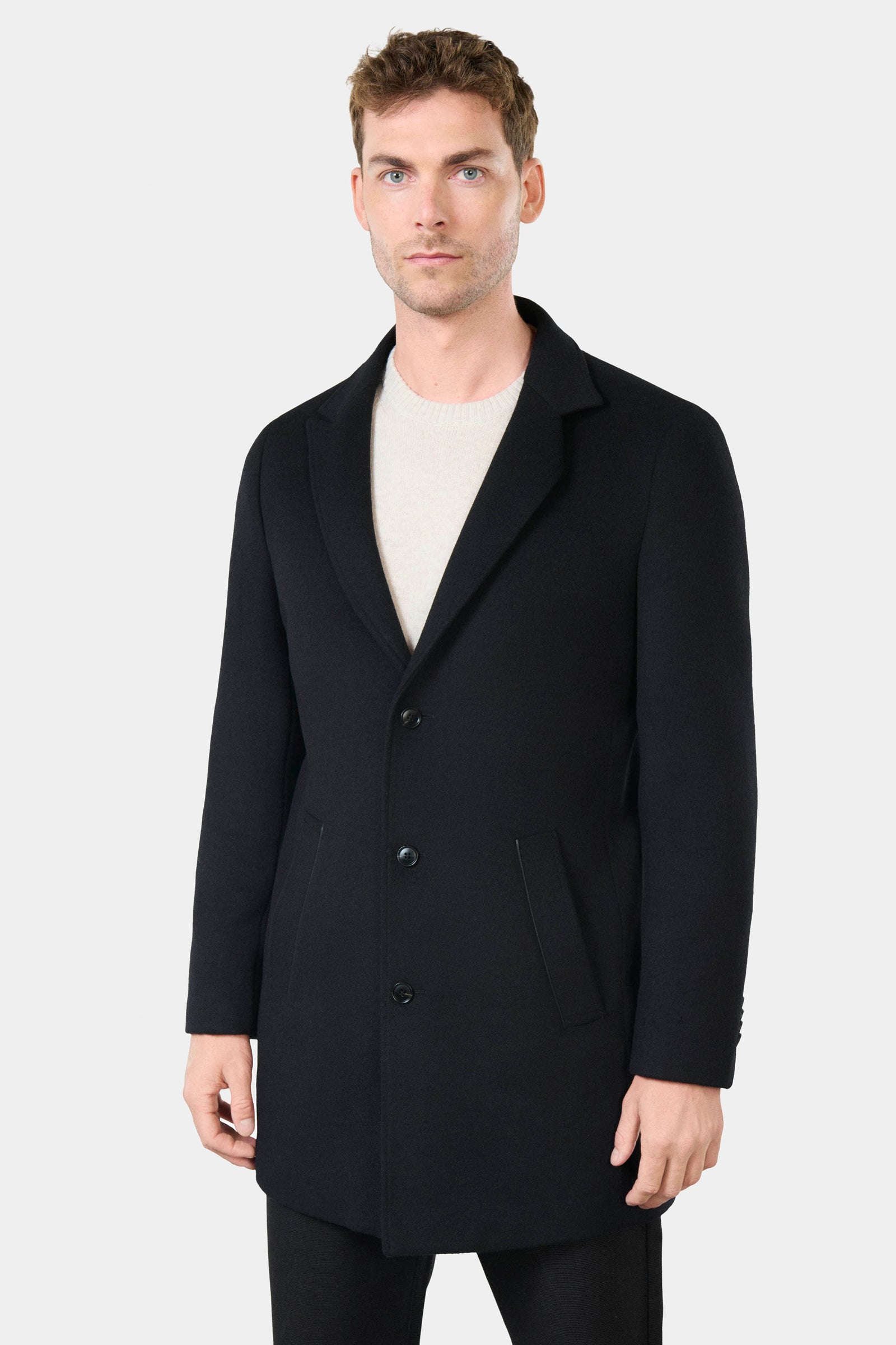 Manteau col tailleur Jerem, simple boutonnage, coupe confortable