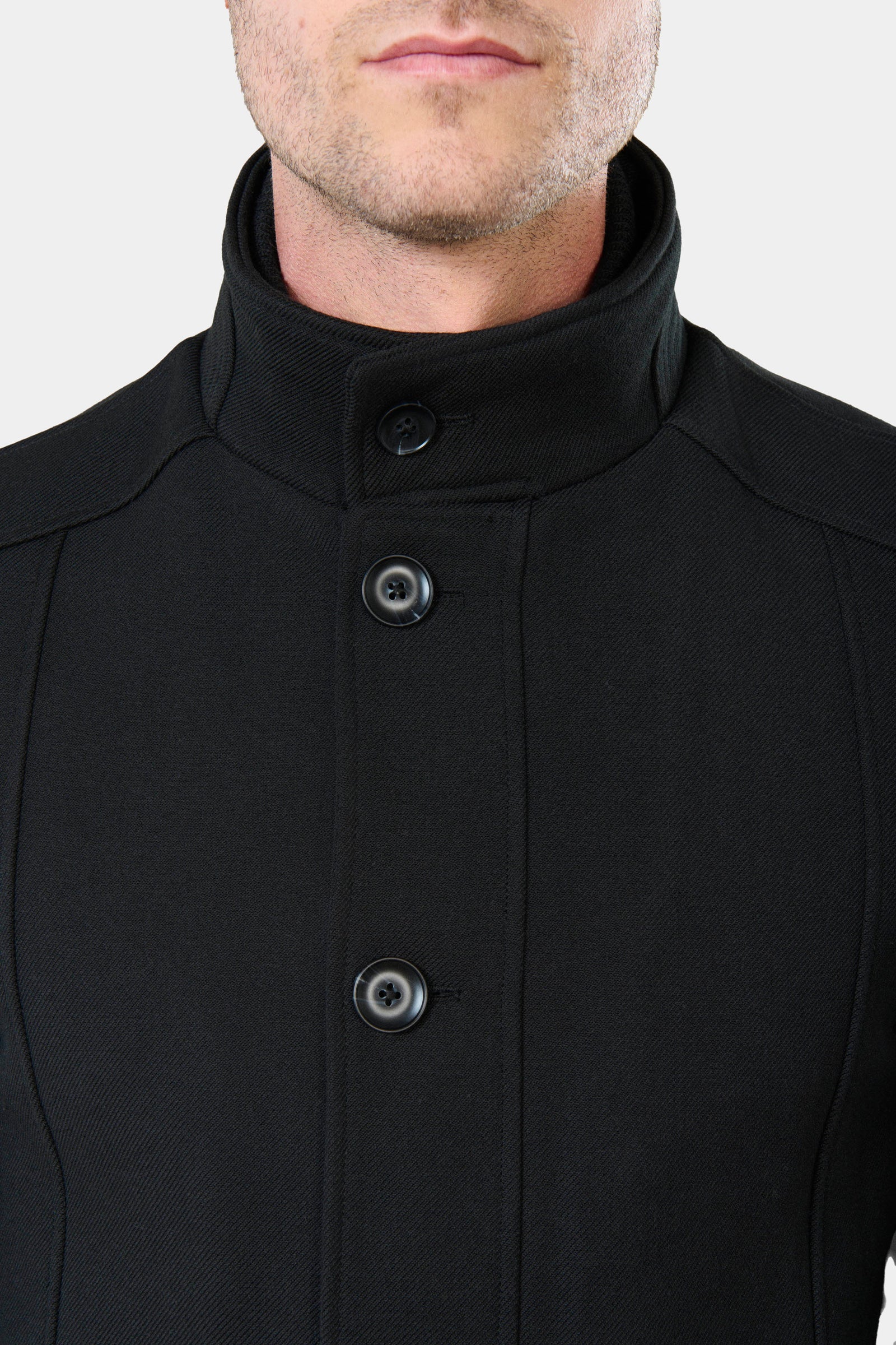 Manteau col officier Brush Jerem, coupe droite, simple boutonnage