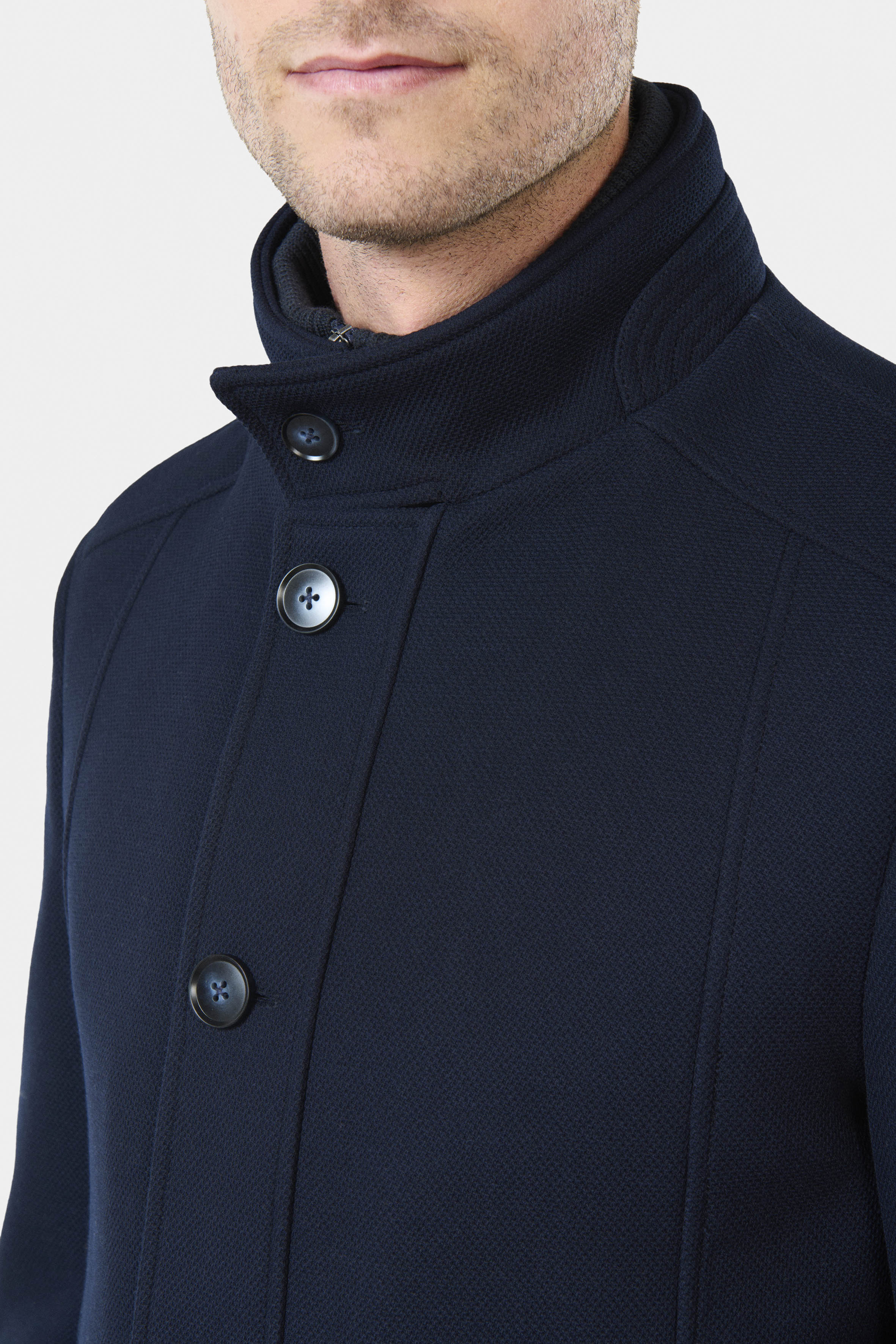Manteau col officier Bruma Jerem, coupe droite, simple boutonnage