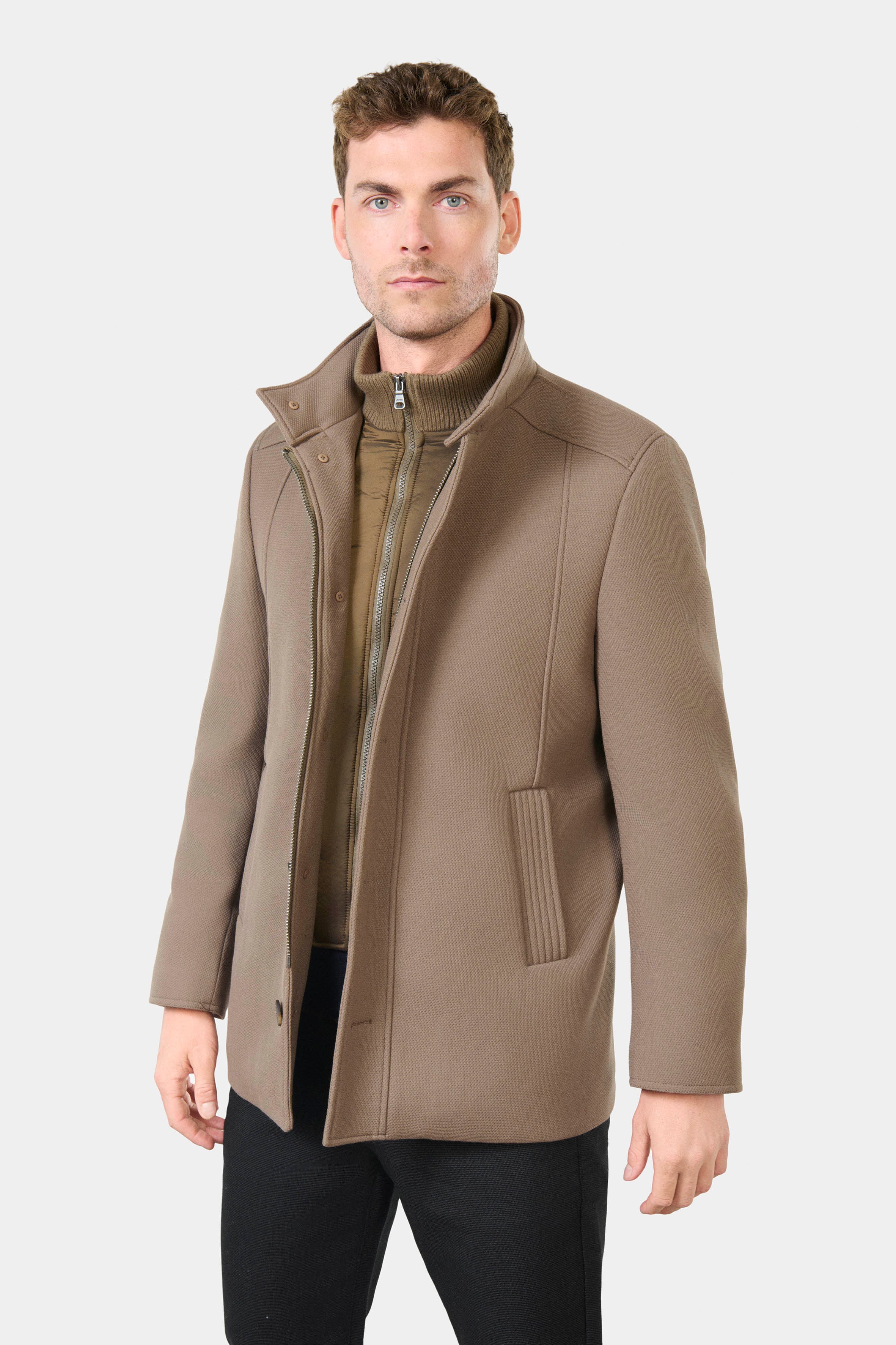 Manteau col officier Bruma Jerem, simple boutonnage, coupe droite vue 7