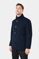 Manteau col officier Bruma Jerem, simple boutonnage, coupe droite