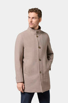 Manteau col officier avec plastron amovible Colaf Jerem, simple boutonnage, coupe droite