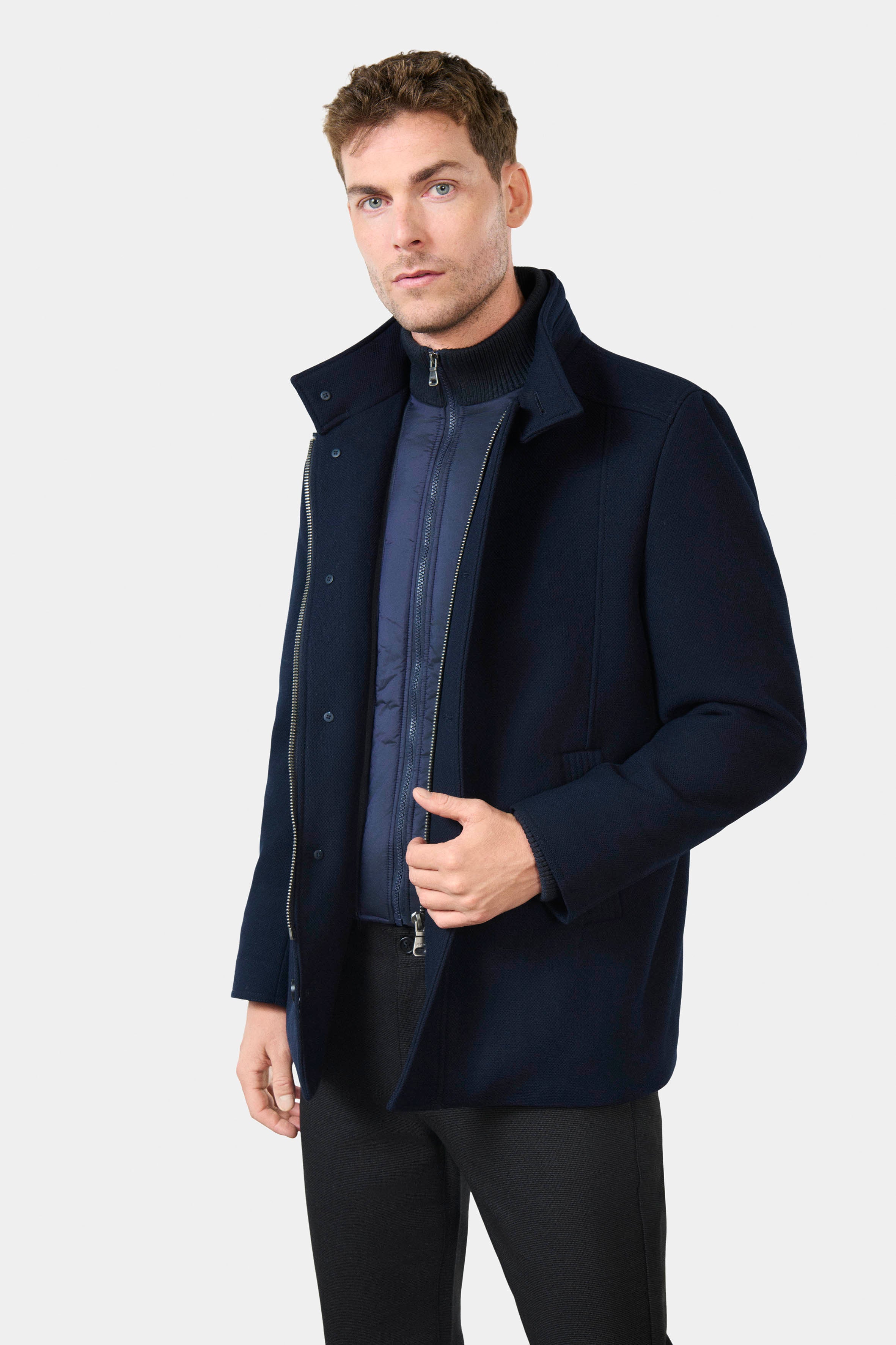 Manteau col officier Bruma Jerem, simple boutonnage
