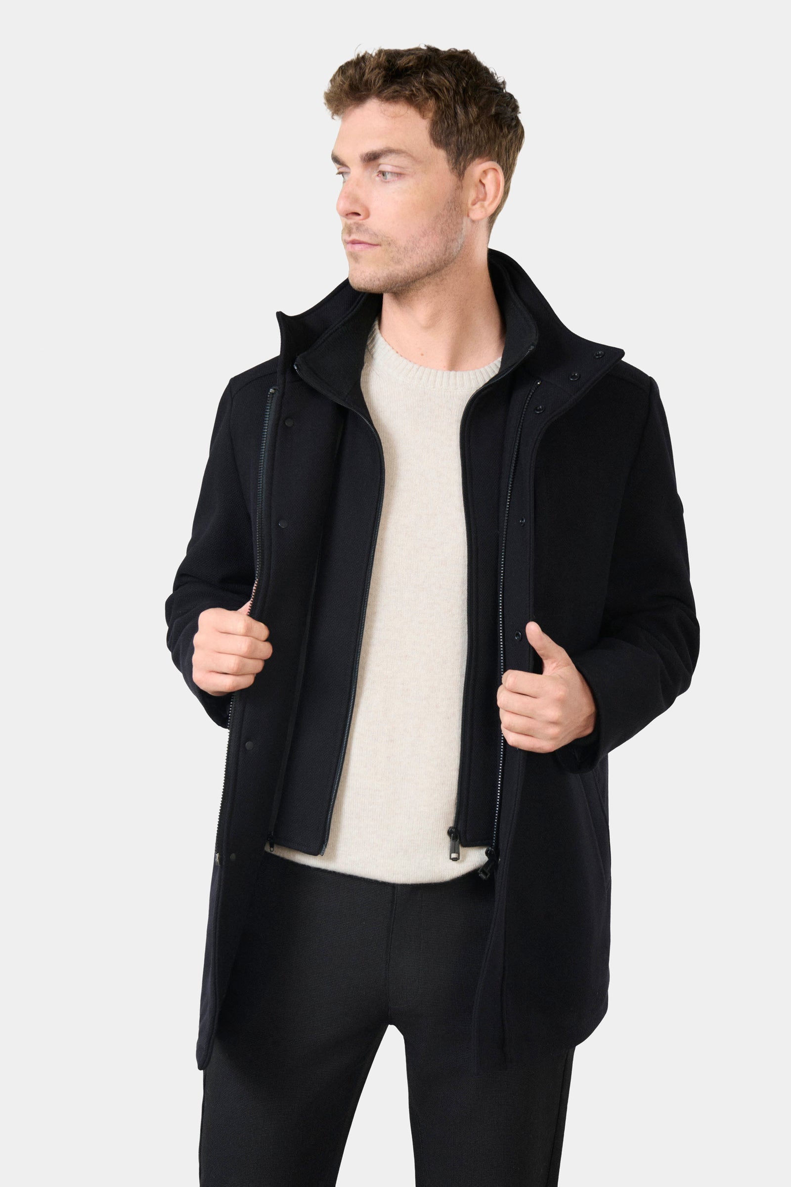 Manteau zippé col montant Barka Jerem, poche poitrine