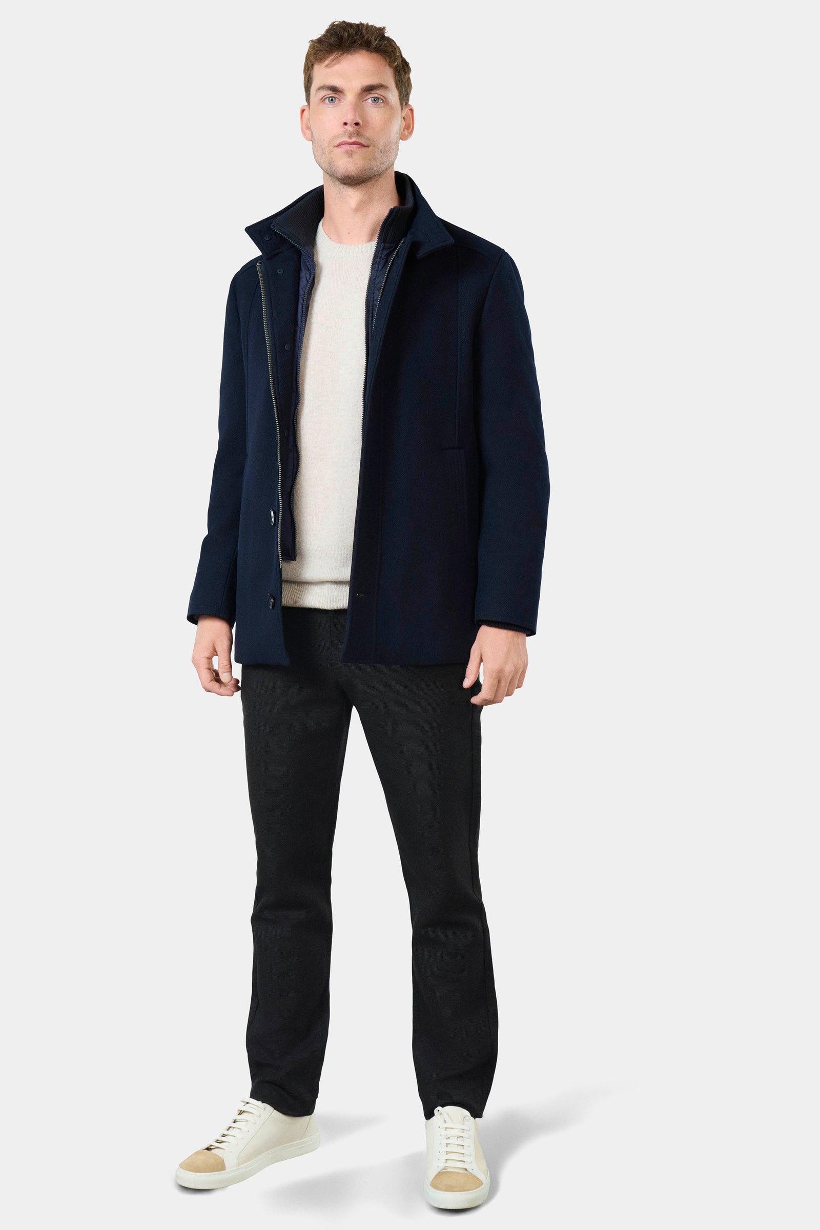Manteau col officier Bruma Jerem, coupe droite