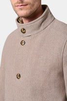 Manteau col officier avec plastron amovible Colaf Jerem, simple boutonnage