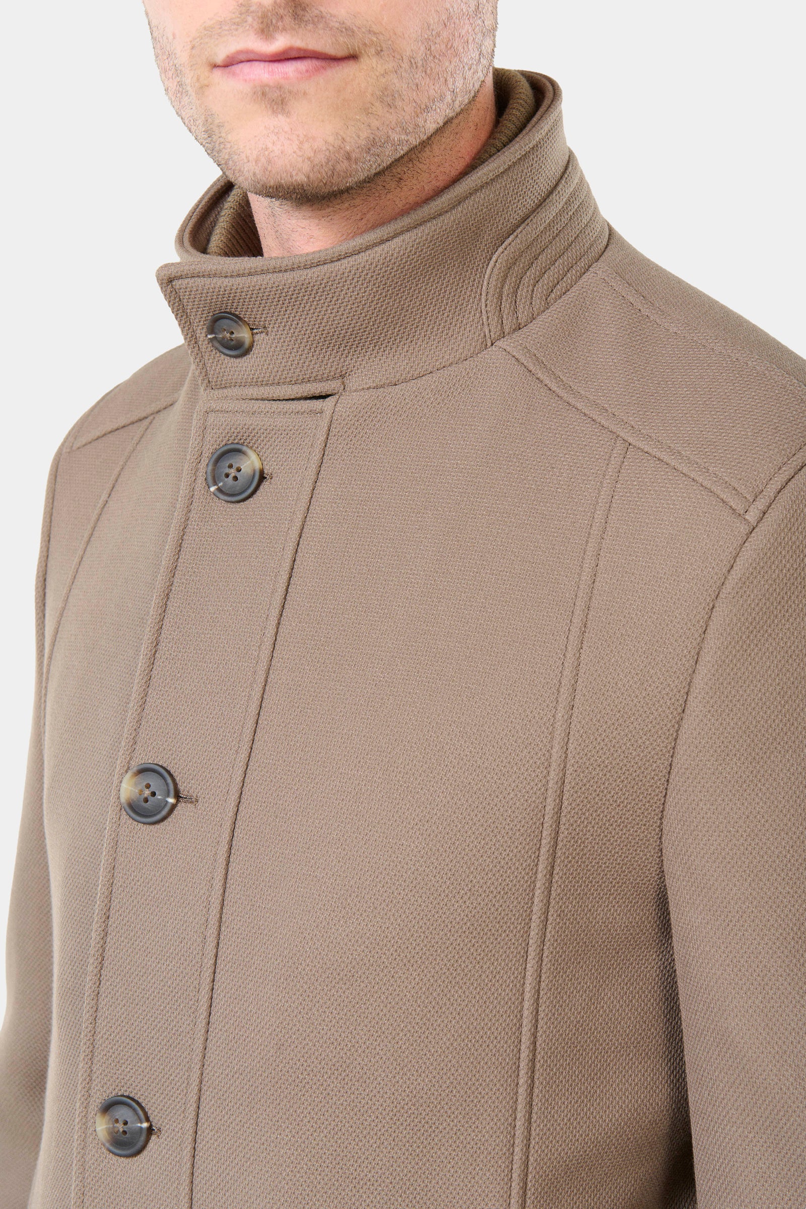 Manteau col officier Bruma Jerem, coupe droite, simple boutonnage vue 6