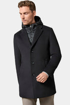 Manteau col tailleur avec plastron amovible capuche Hodyl Jerem, simple boutonnage, coupe confortable