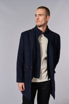 Manteau, laine col tailleur mi-long Jerem