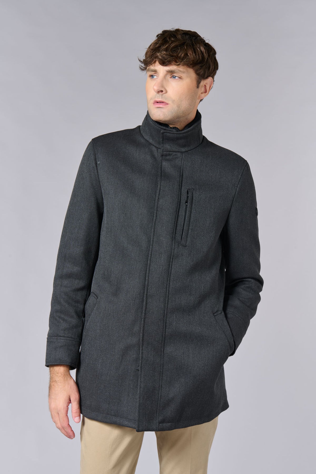 Manteau col montant mi-long Jerem