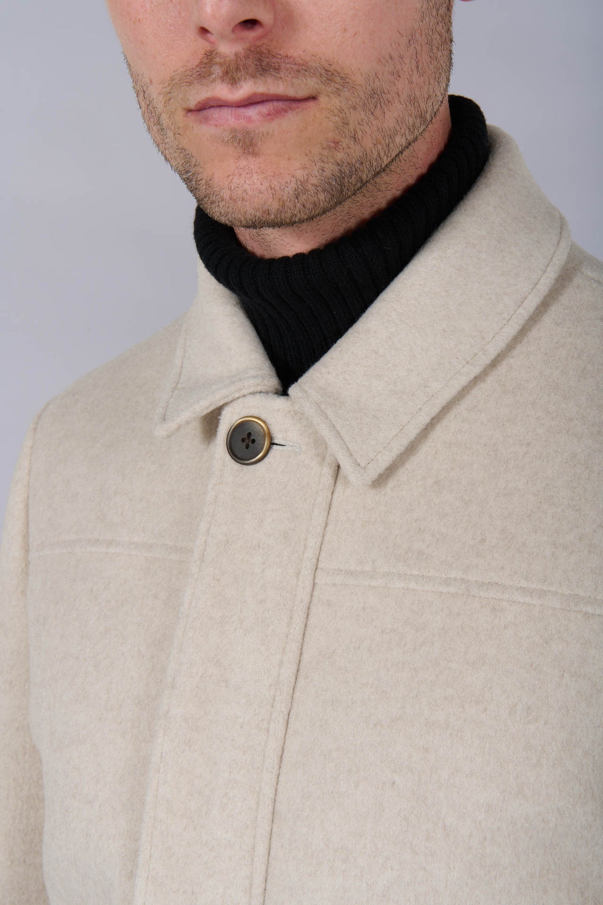 Manteau mi-long col chemise Jerem, col chemise vue 3