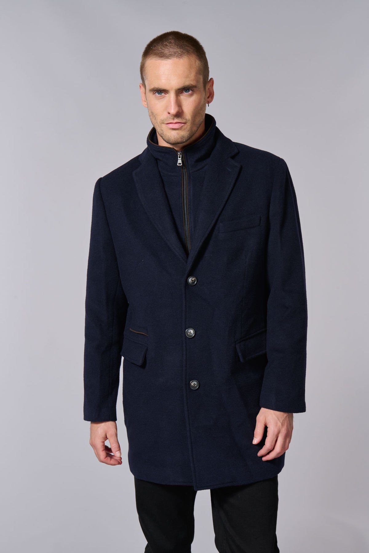 Manteau en laine col tailleur mi-long Jerem