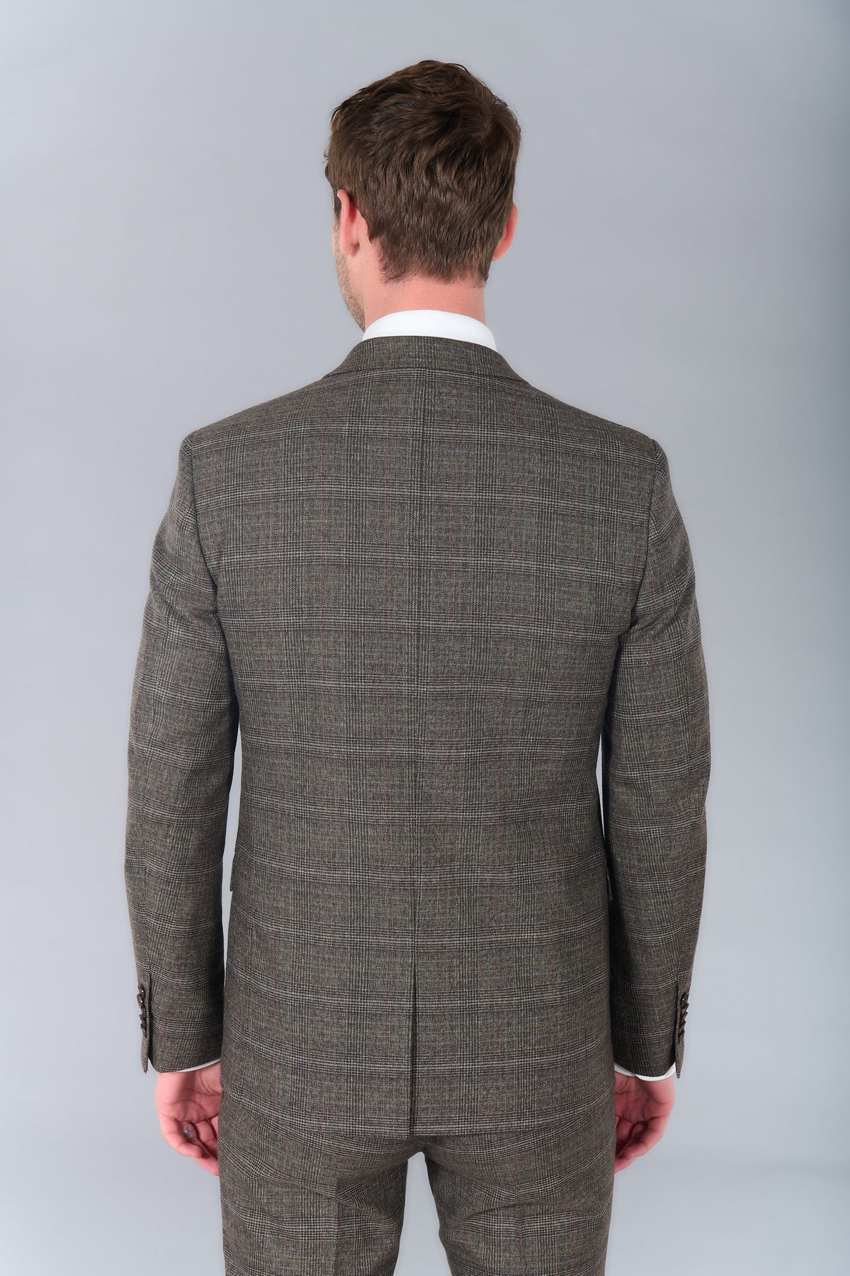 Veste de costume ajustée prince de galles stretch Jerem, coupe ajustée, entièrement doublée