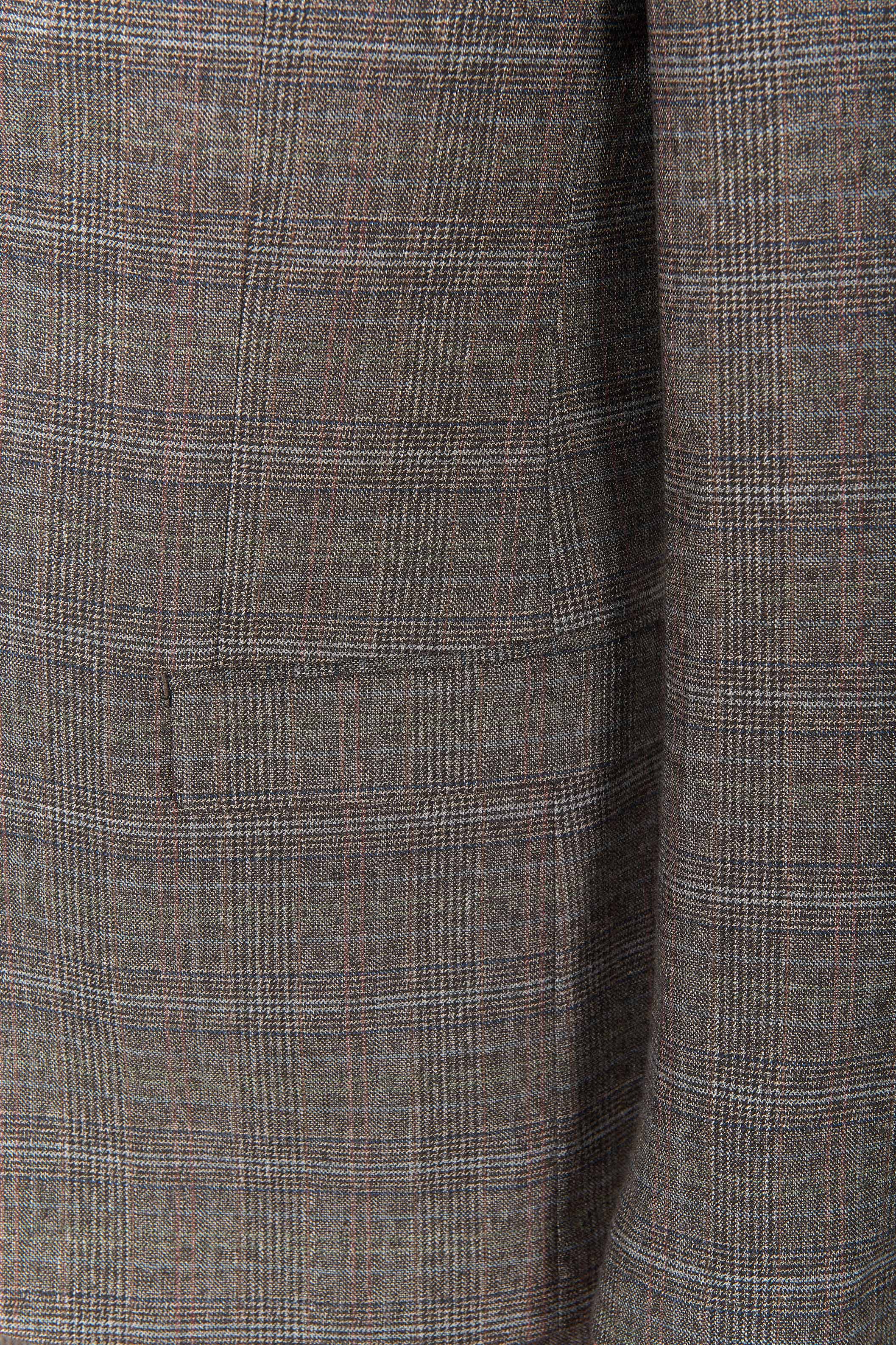 Veste de costume ajustée prince de galles stretch Jerem, boutons de poignet, coupe ajustée