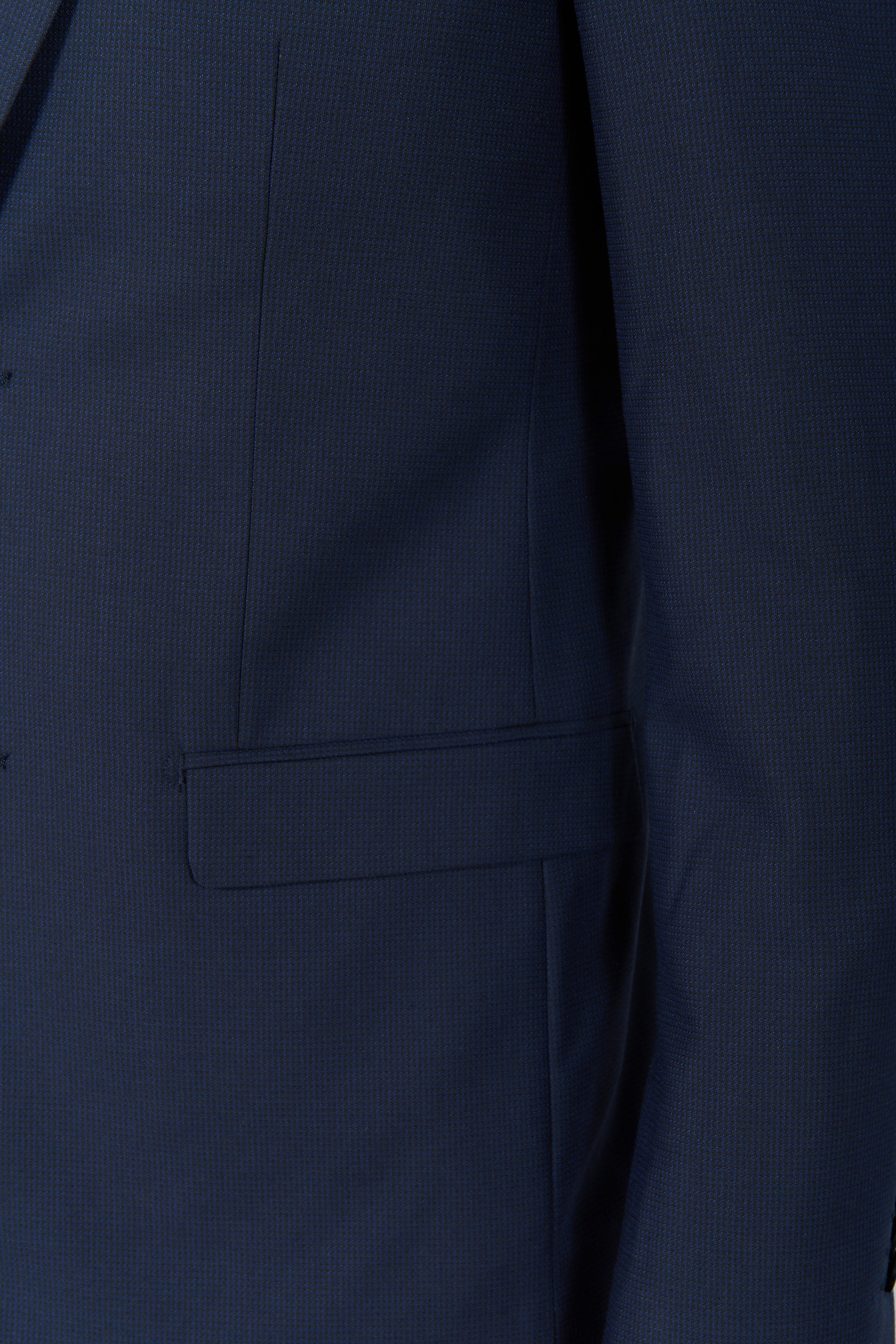 Veste de costume ajustée et stretch pied-de-poule pépita discret Jerem, boutons de poignet, fente d'aisance au dos