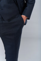 Pantalon de costume carreau fondu Jerem, jambes semi-doublées, coupe droite