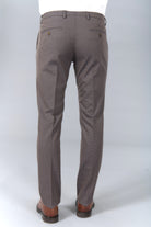 Pantalon de costume ajusté et stretch motif subtile Jerem, ceinture sartoriale stretch, ceinture sartoriale
