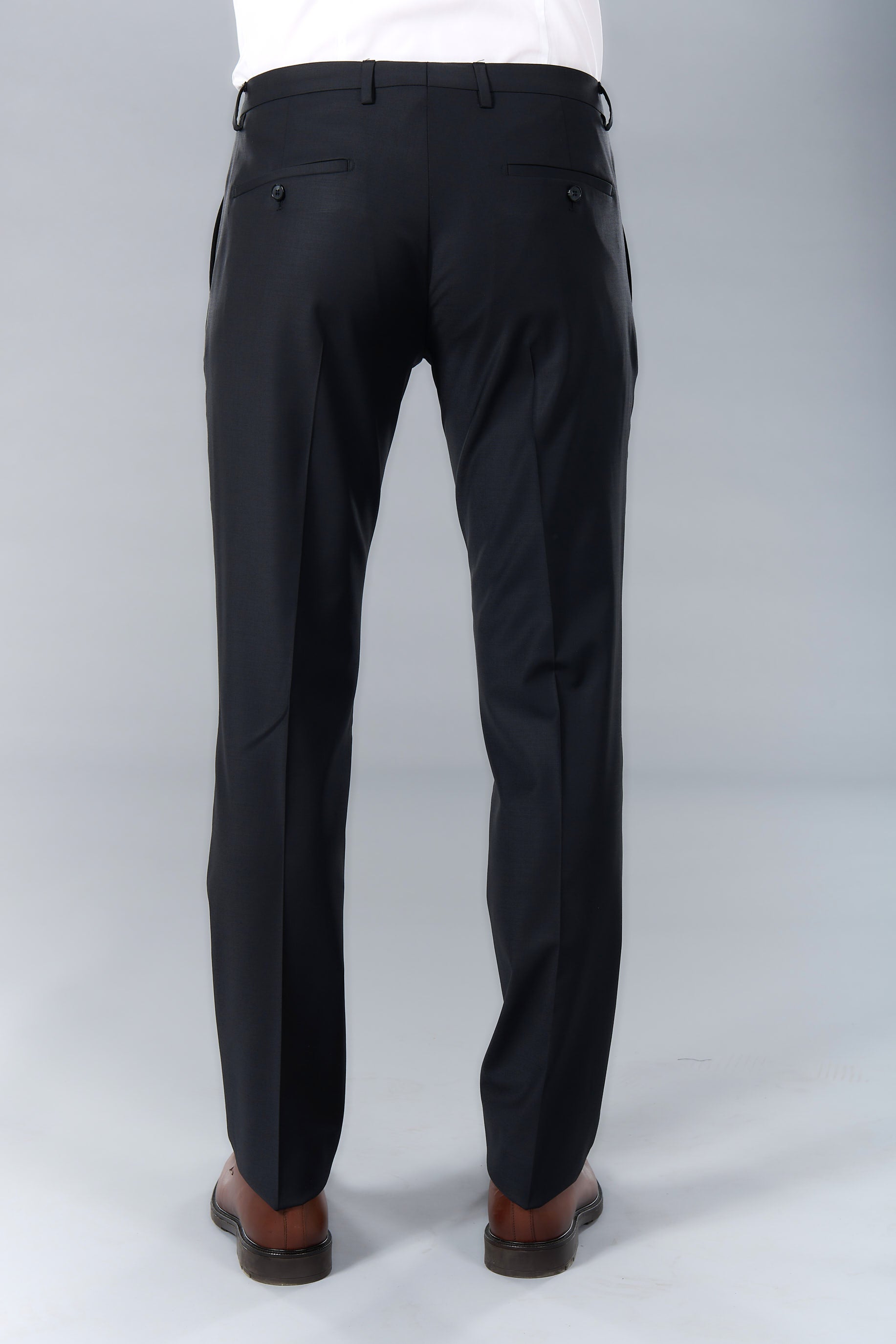 Laine mélangée — Pantalon de costume ajusté et bi-stretch Jerem, ceinture sartoriale, poches italiennes