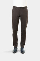 Pantalon de costume ajusté semi-élastiqué en maille Prince de Galles fondu Jerem