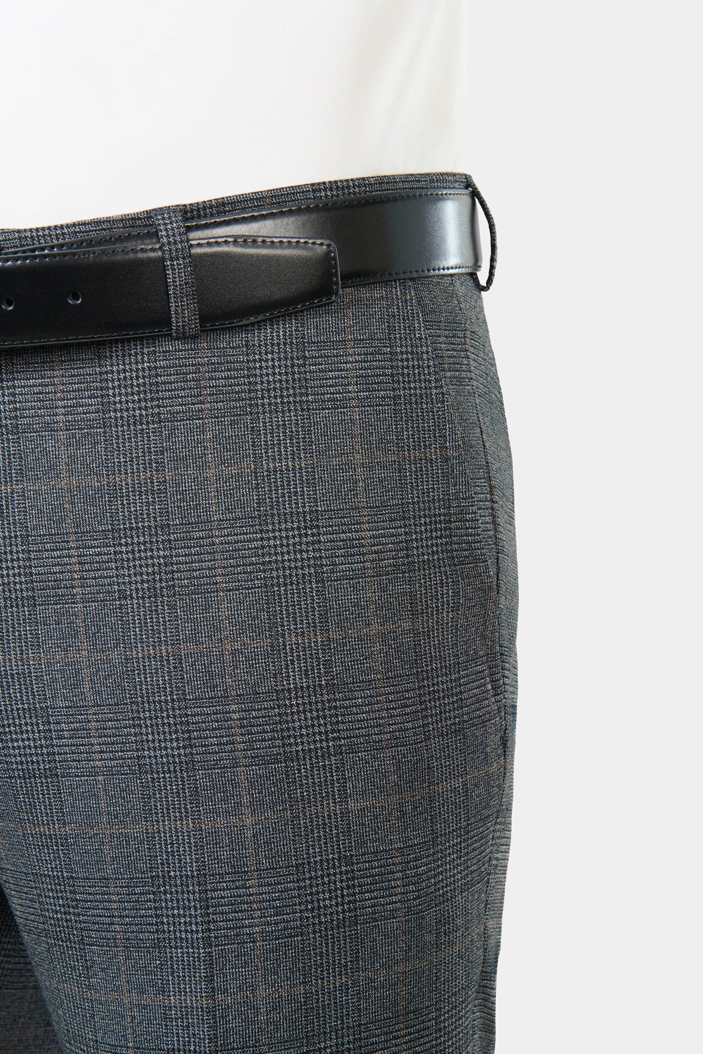 Pantalon de costume lavable, sergé teint en fil bi-stretch Jerem, ceinture sartoriale stretch, ceinture sartoriale