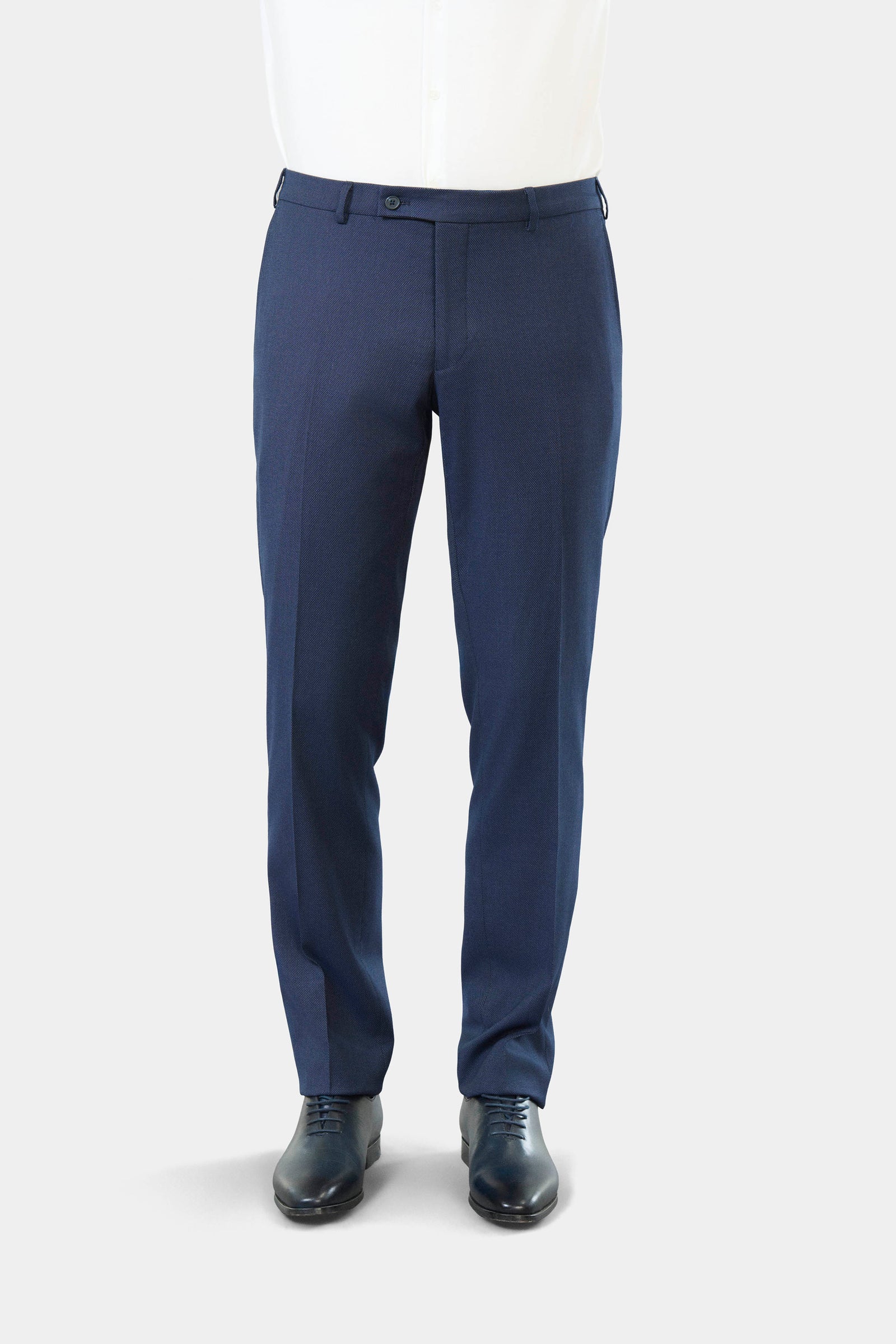 Pantalon de costume en piqué stretch faux-uni Jerem, intérieur semi-doublé, ceinture sartoriale, poches italiennes