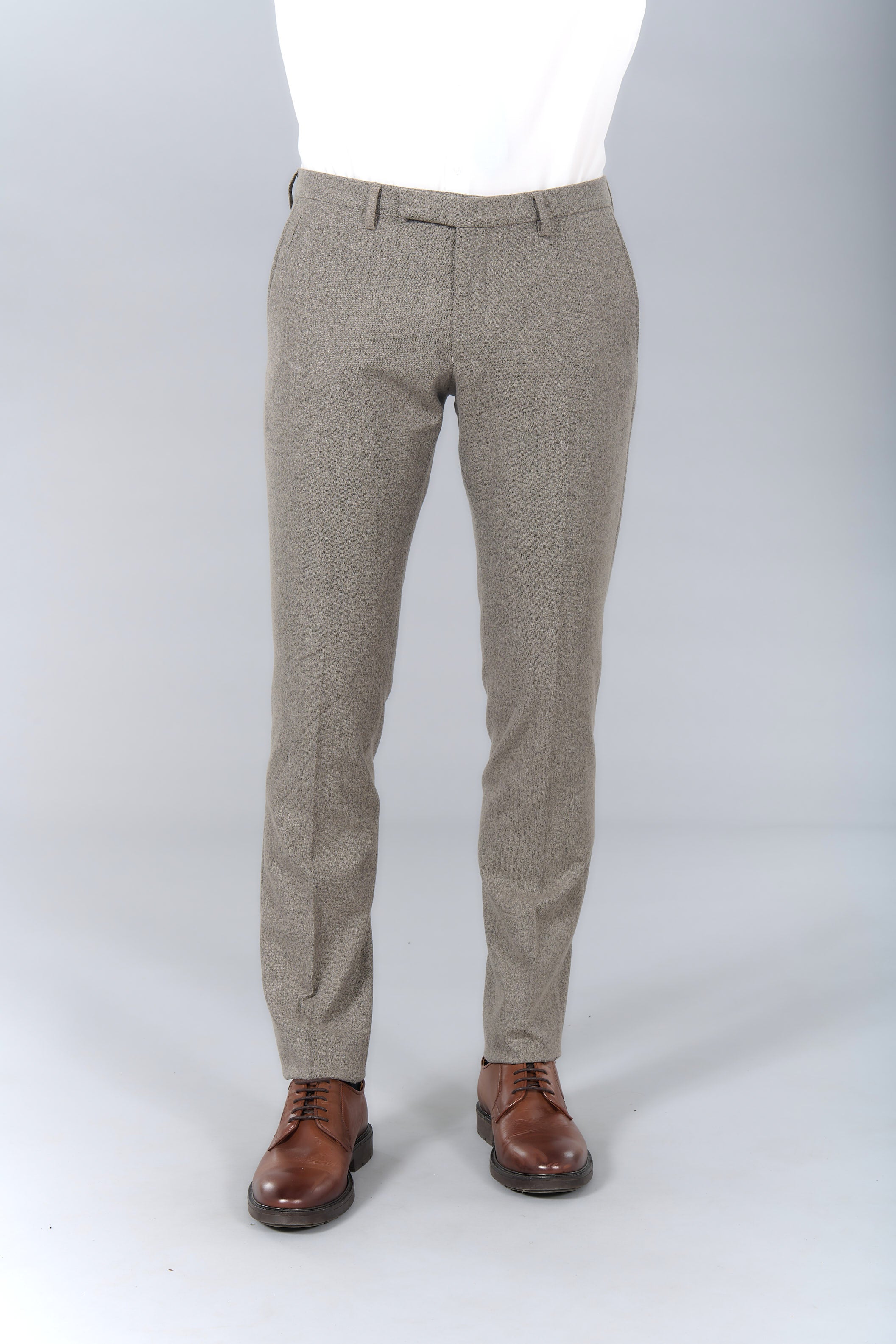 Pantalon de costume ajusté bi-stretch faux-uni Jerem, ceinture sartoriale, poches italiennes