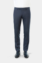 Pantalon de costume ajusté en sergé faux-uni stretch Jerem, intérieur semi-doublé, ceinture sartoriale stretch, ceinture sartoriale
