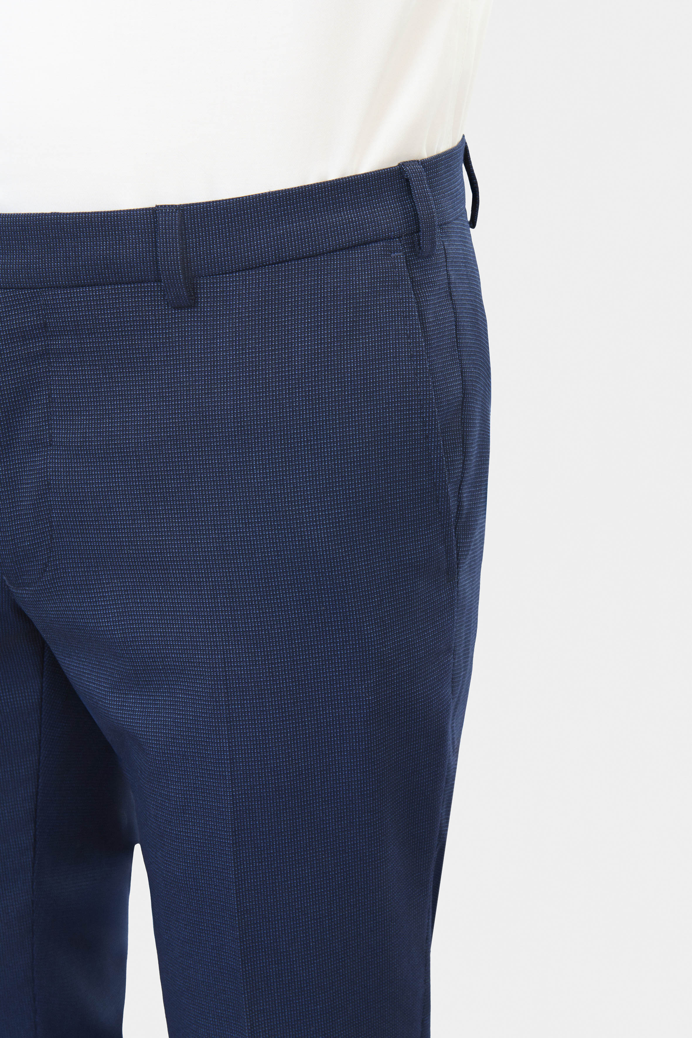 Pantalon de costume stretch faux-uni discret Jerem, ceinture sartoriale stretch, ceinture sartoriale