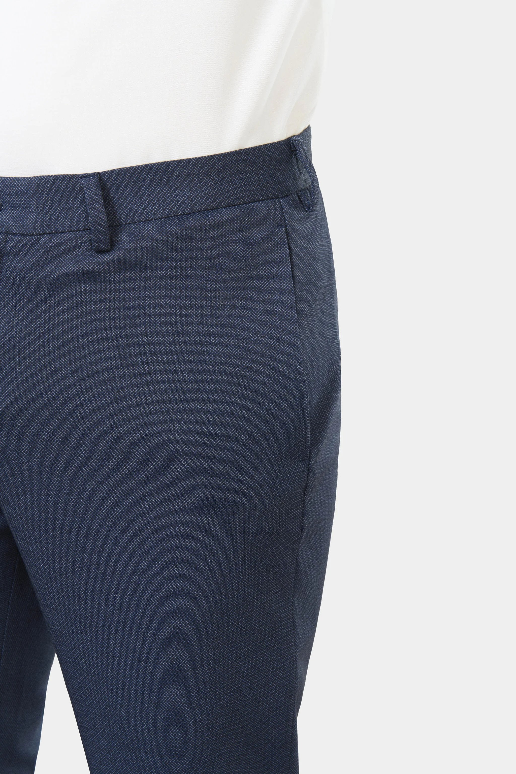 Pantalon de costume ajusté semi-élastiqué, jersey recyclé imprimé Jerem